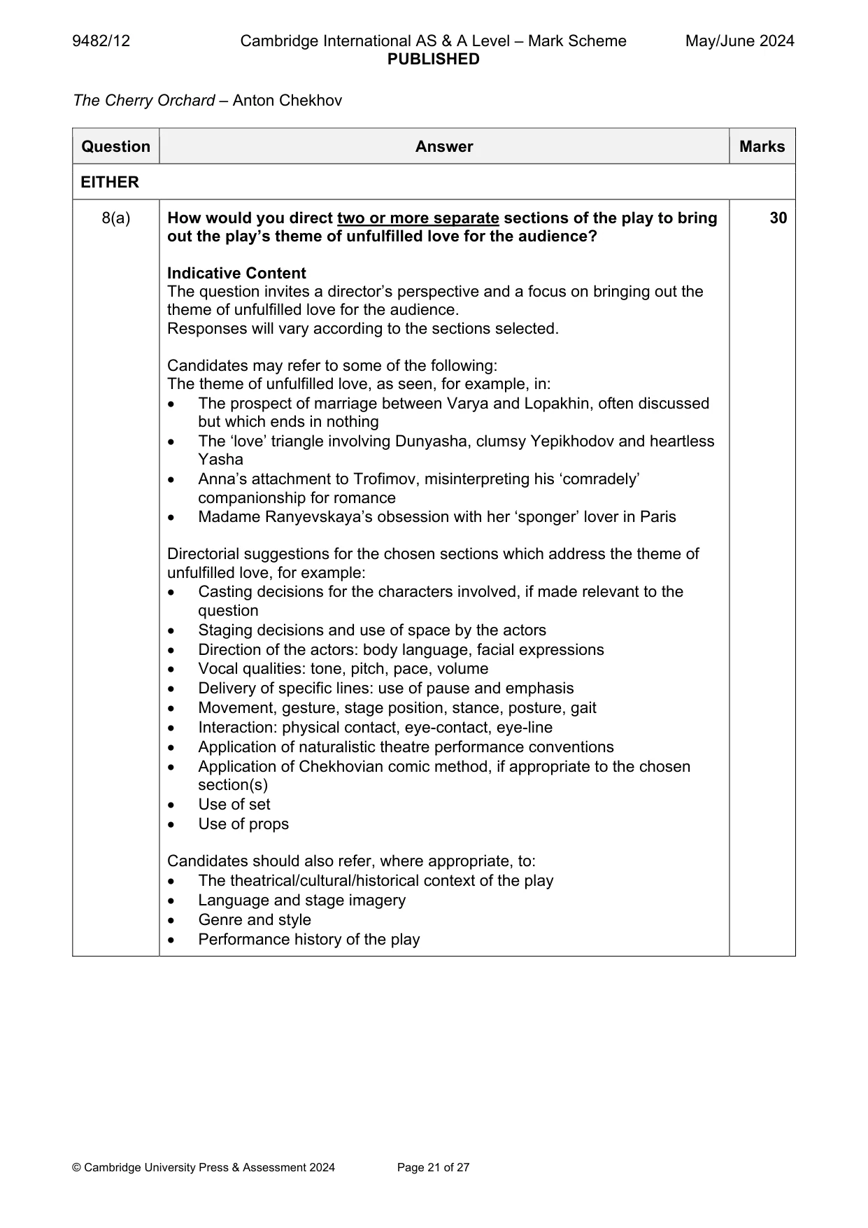 Mark scheme, page 21 of 27