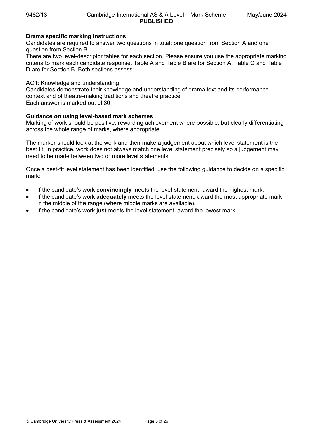 Mark scheme, page 3 of 26