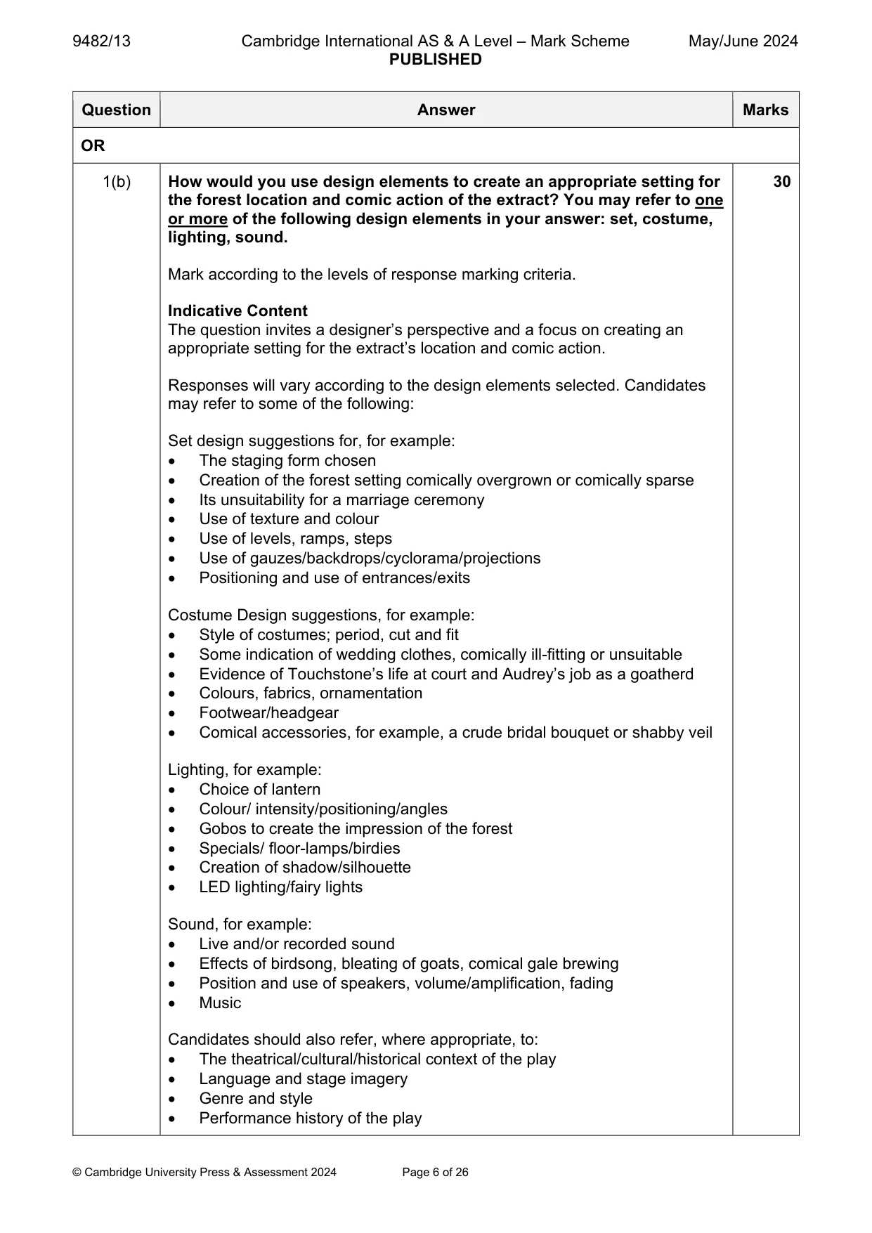 Mark scheme, page 6 of 26