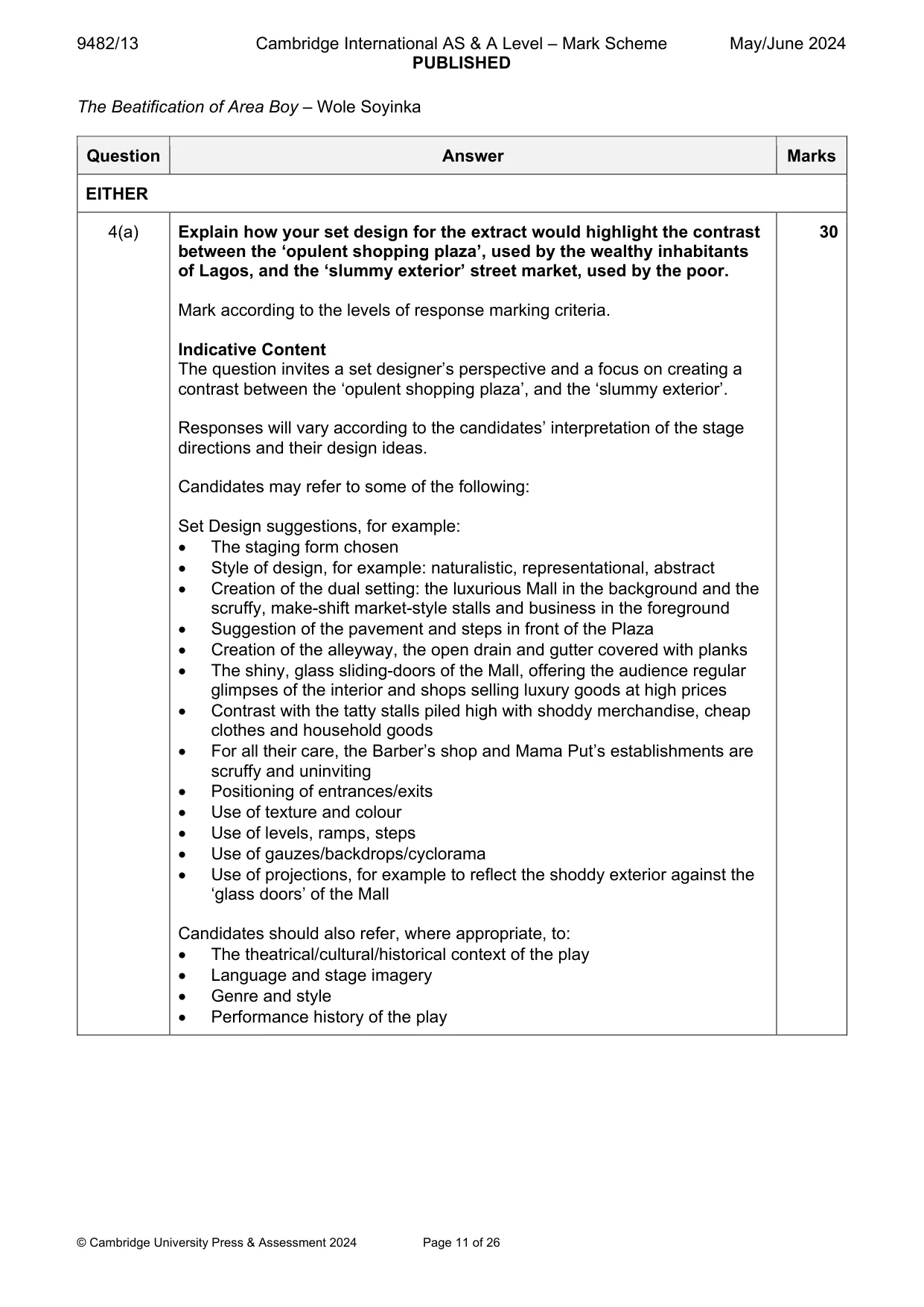 Mark scheme, page 11 of 26