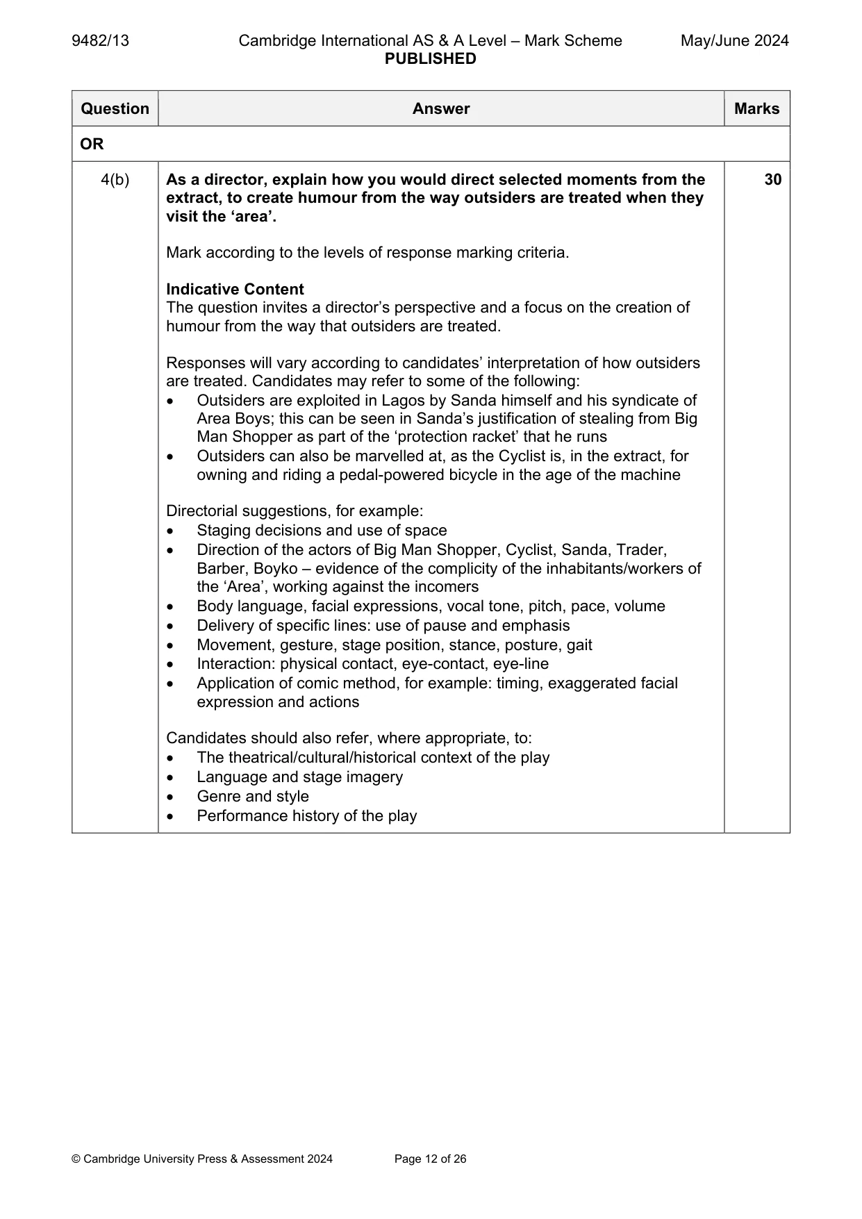 Mark scheme, page 12 of 26