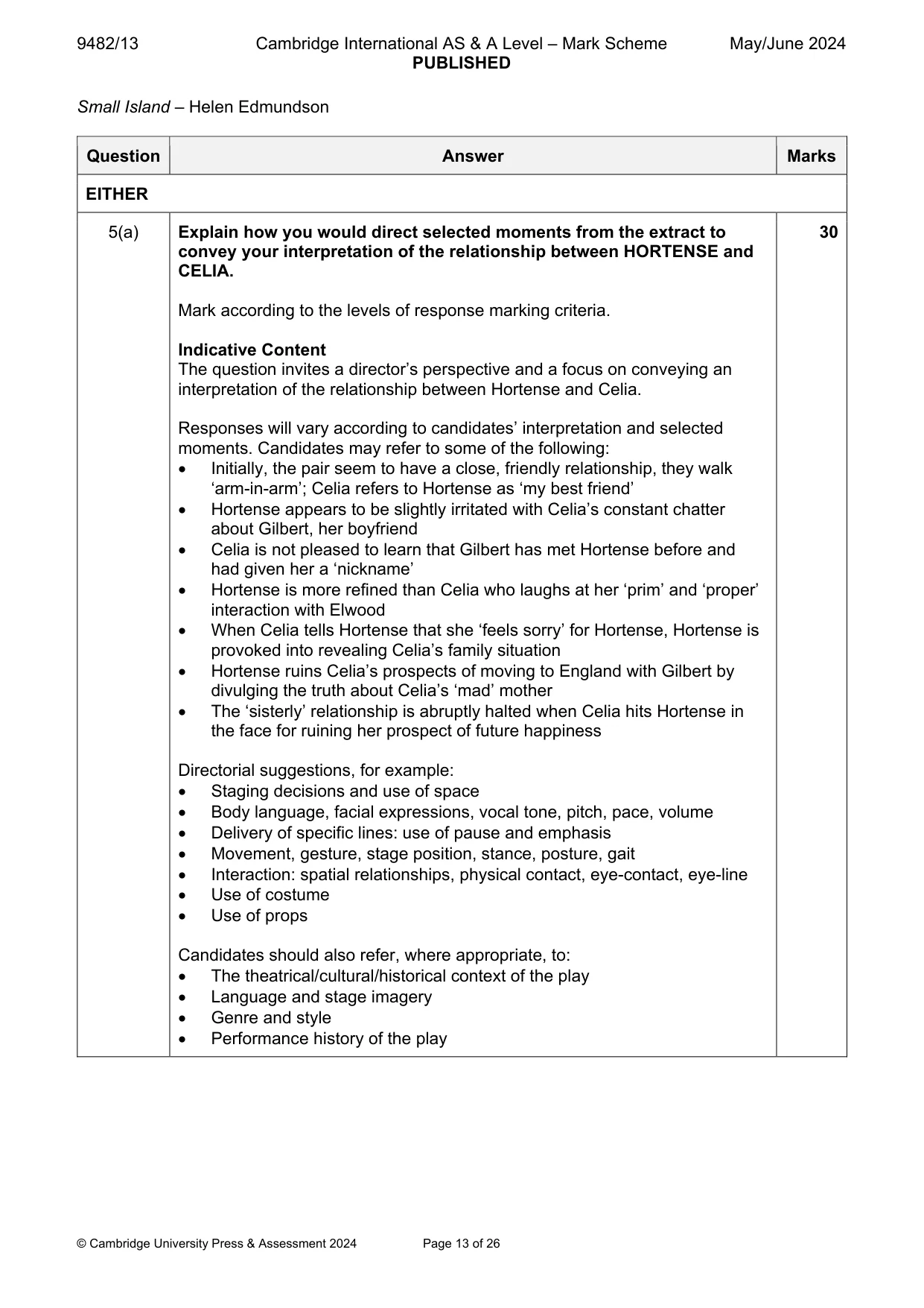 Mark scheme, page 13 of 26