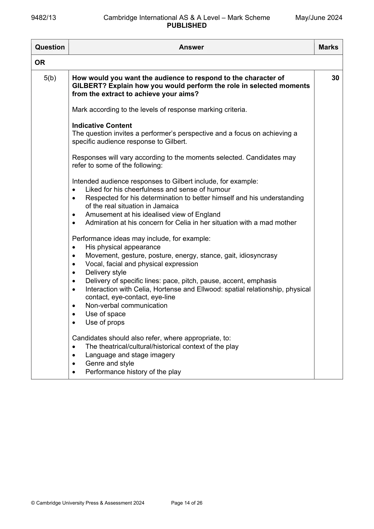 Mark scheme, page 14 of 26