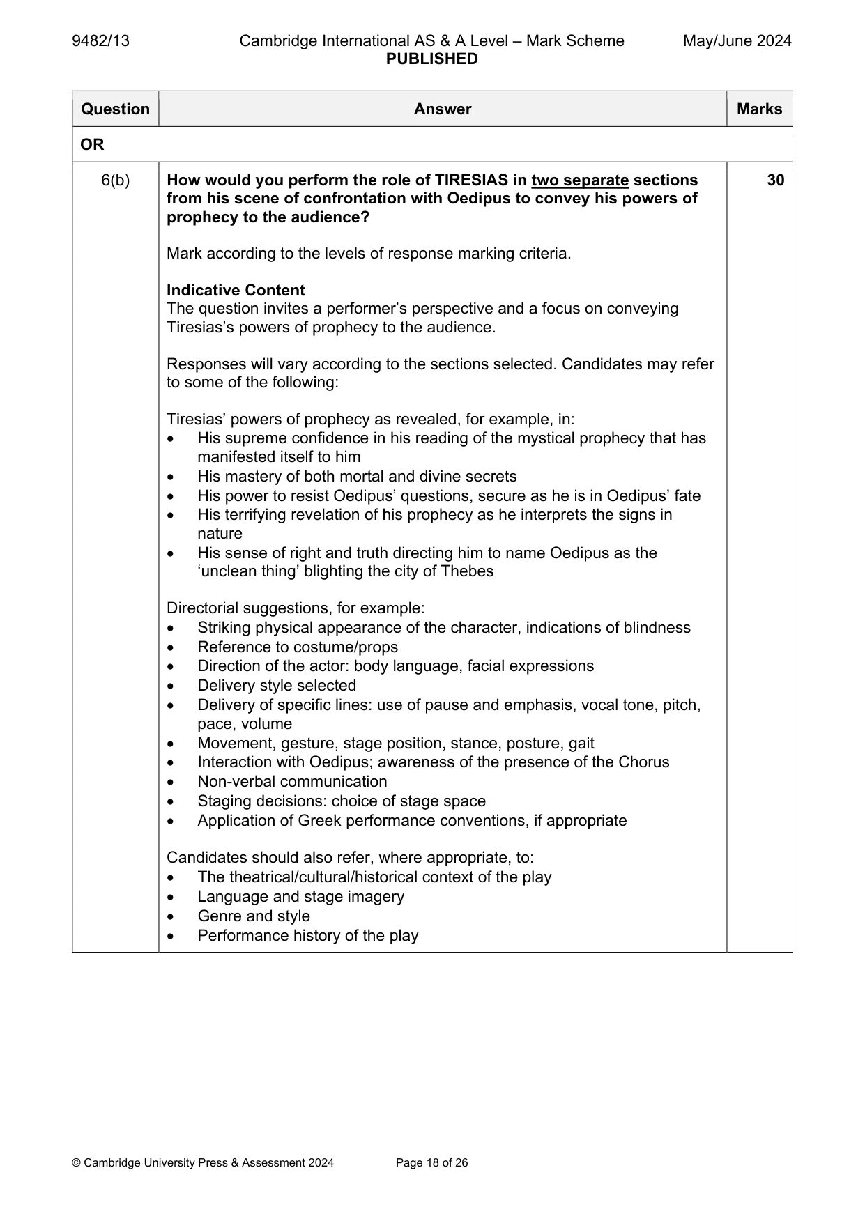 Mark scheme, page 18 of 26