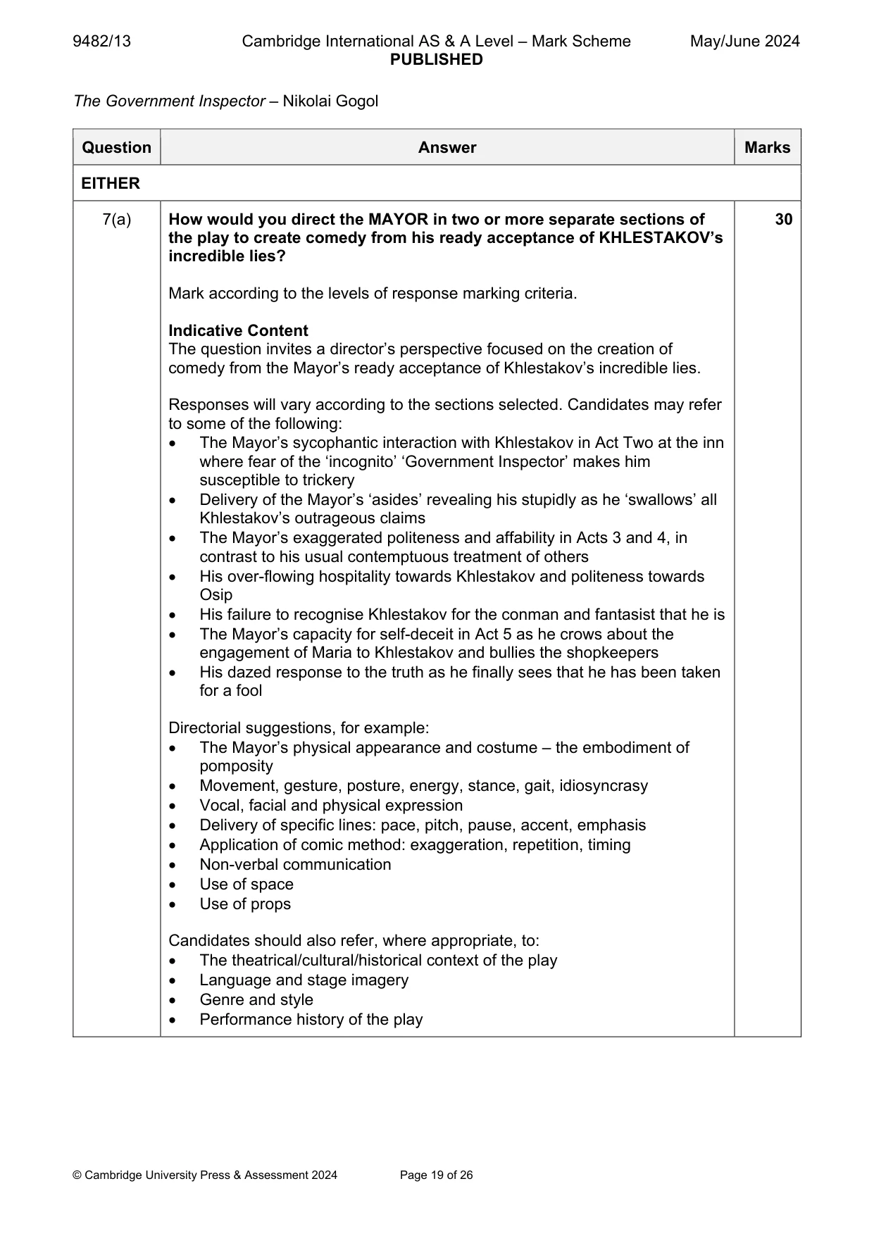 Mark scheme, page 19 of 26