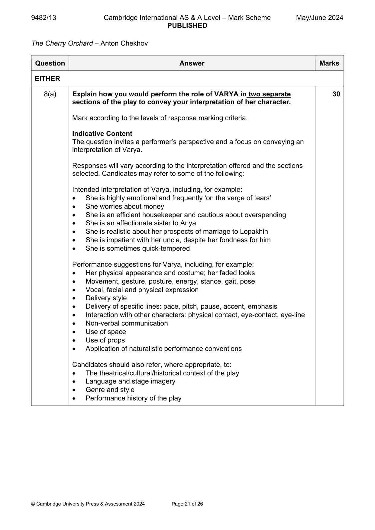 Mark scheme, page 21 of 26
