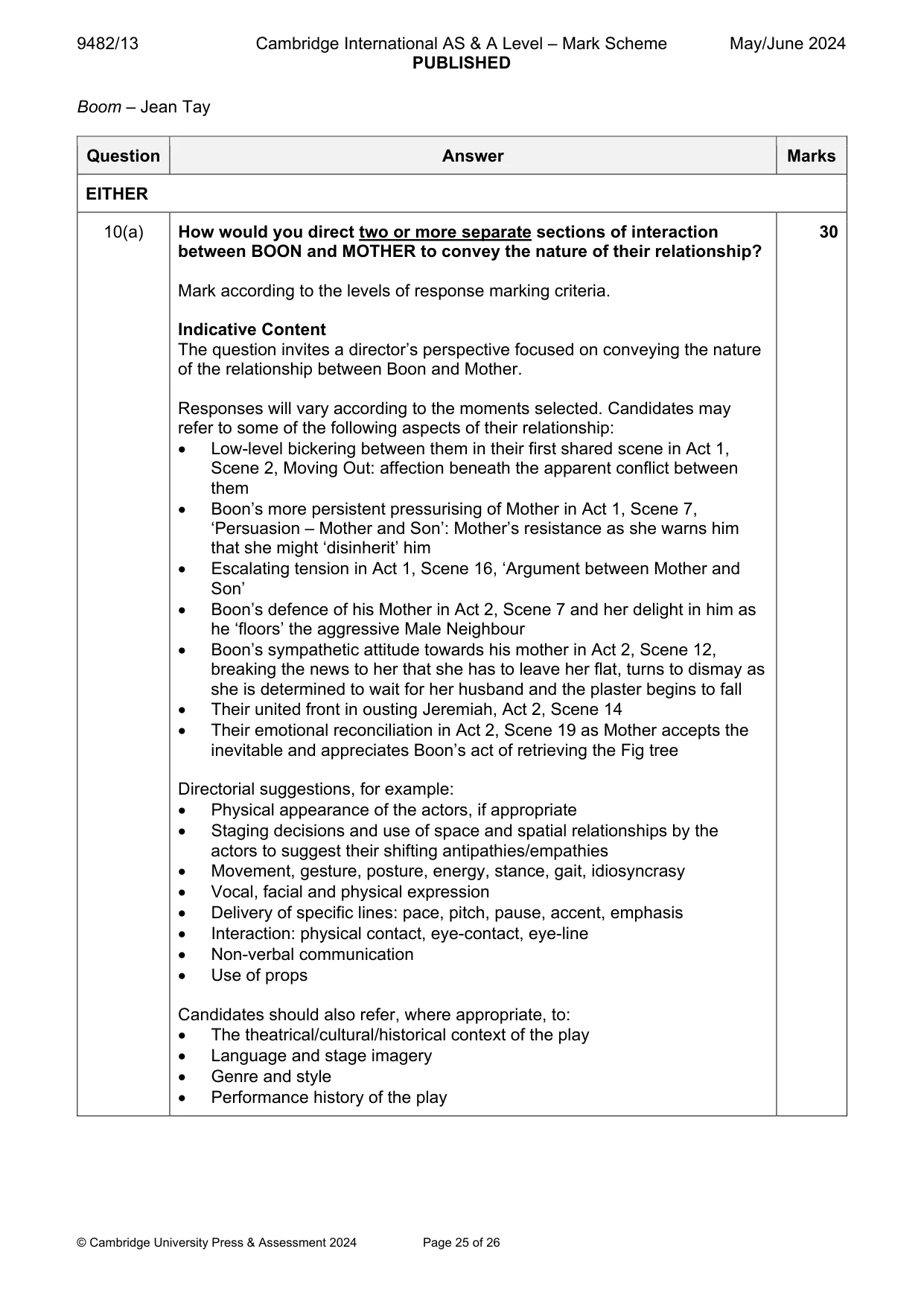 Mark scheme, page 25 of 26