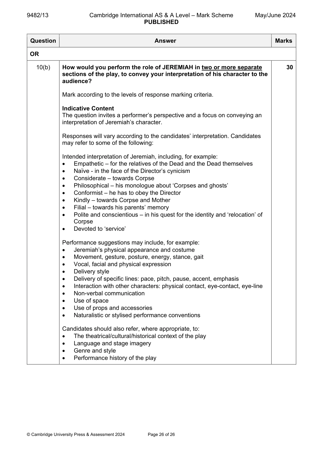 Mark scheme, page 26 of 26