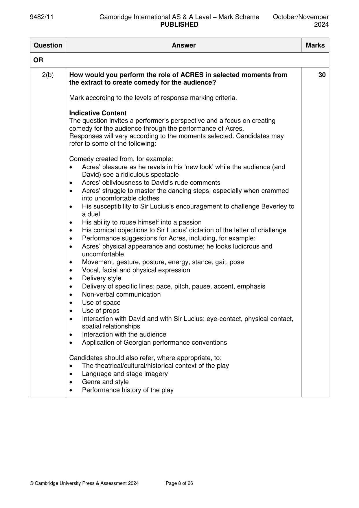 Mark scheme, page 8 of 26