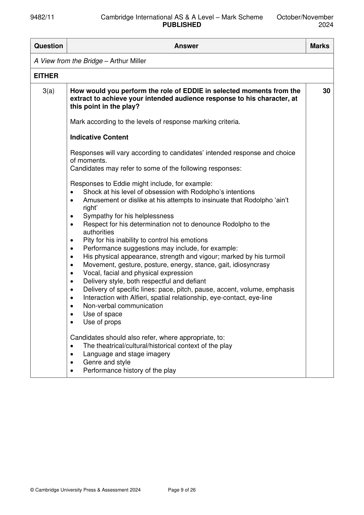 Mark scheme, page 9 of 26