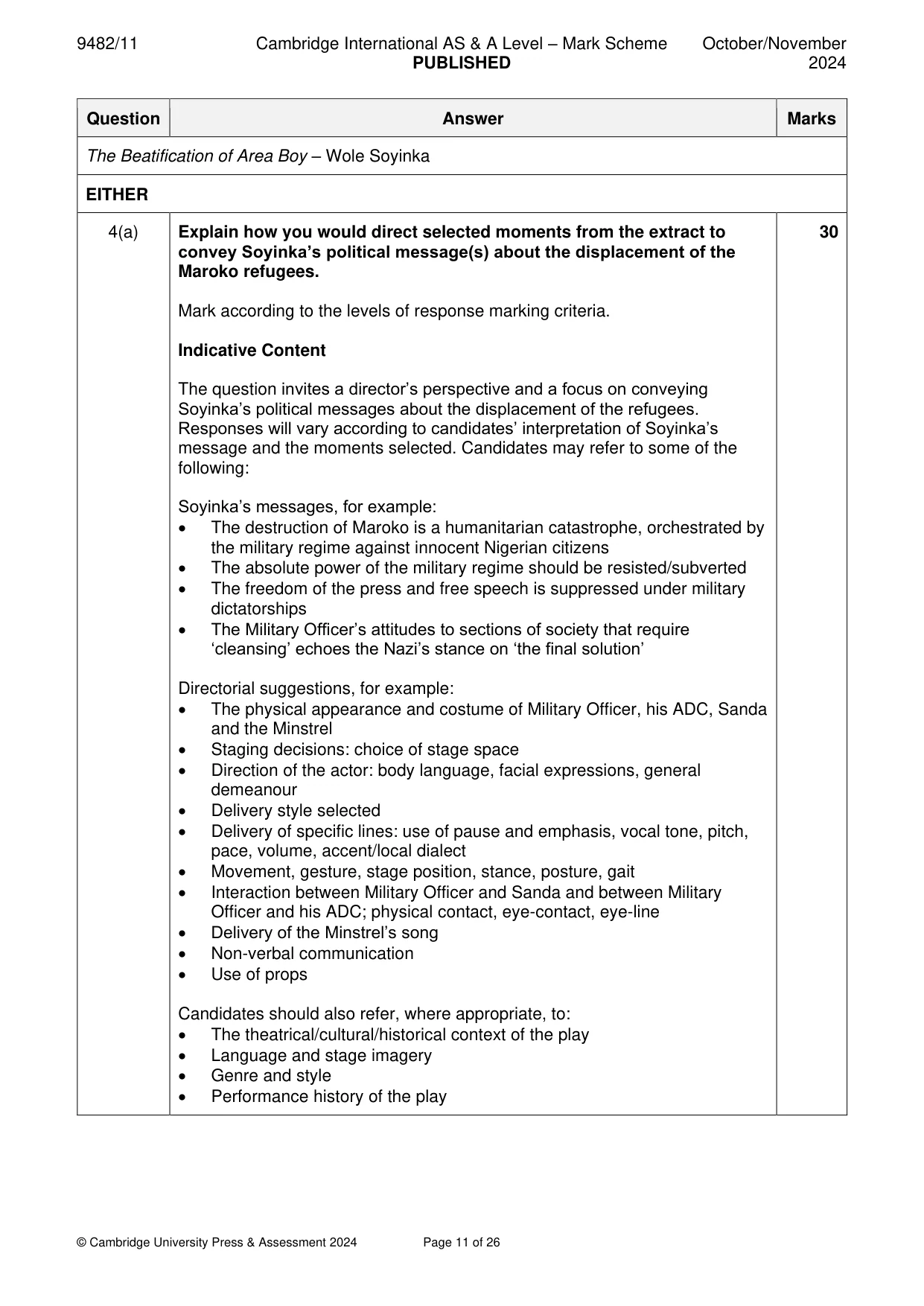 Mark scheme, page 11 of 26