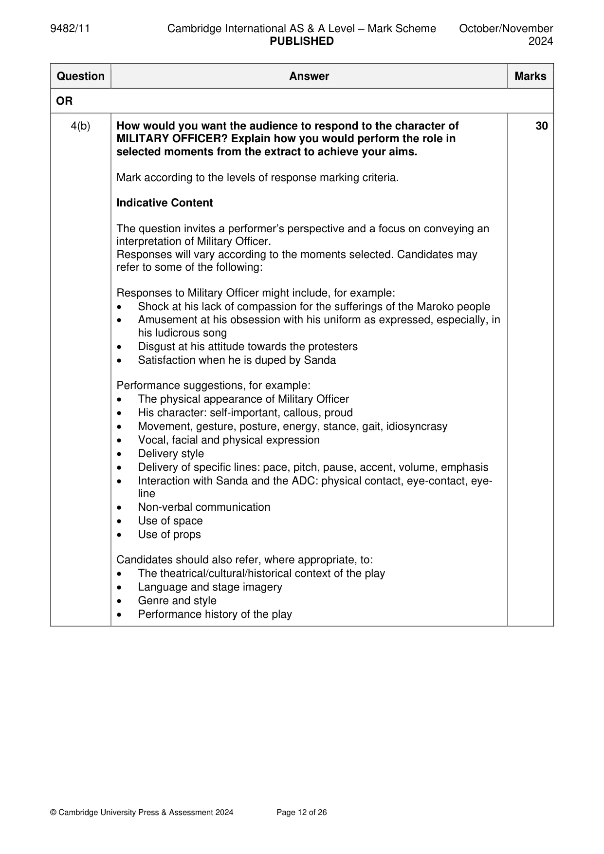 Mark scheme, page 12 of 26