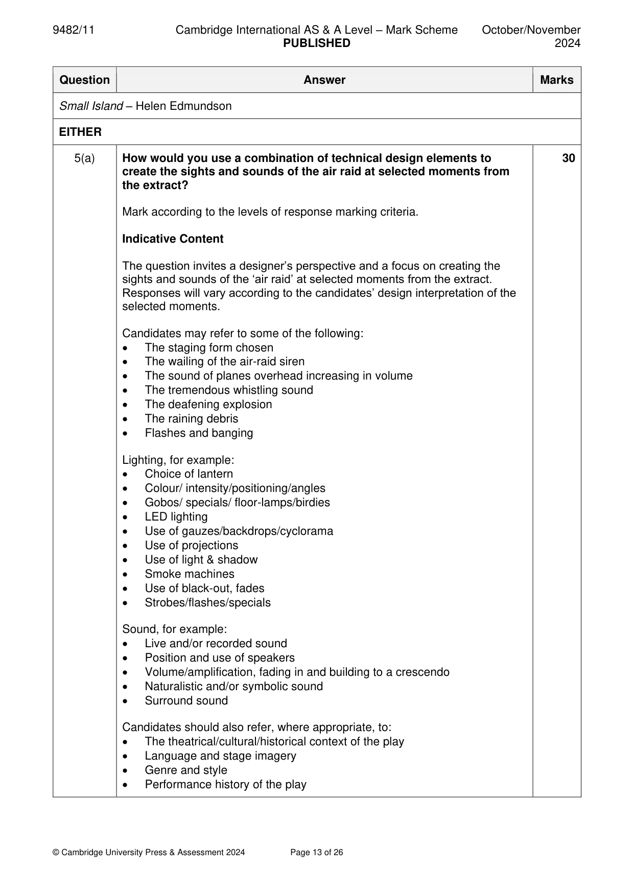 Mark scheme, page 13 of 26