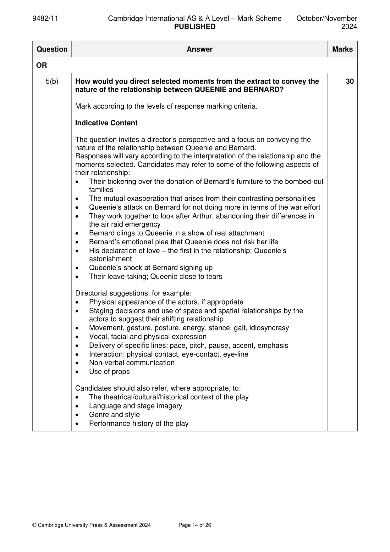 Mark scheme, page 14 of 26