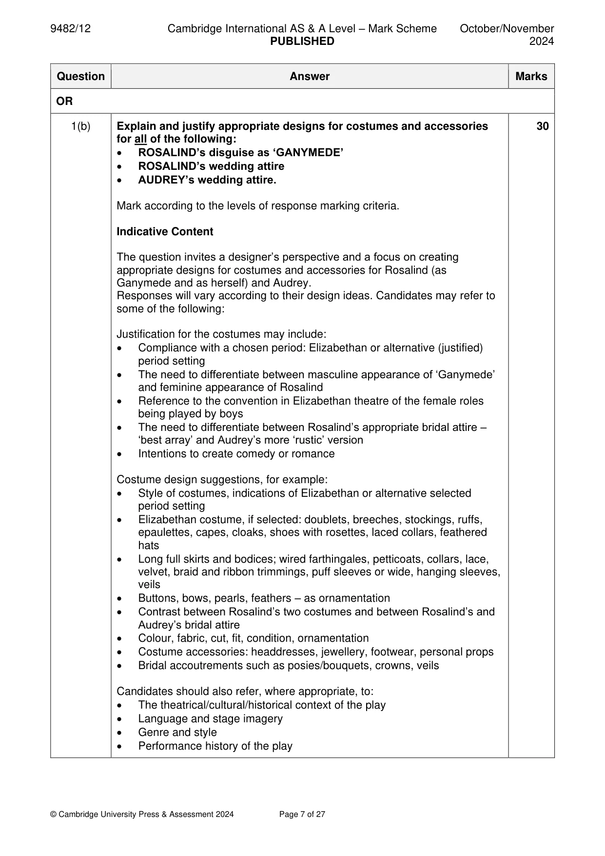 Mark scheme, page 7 of 27