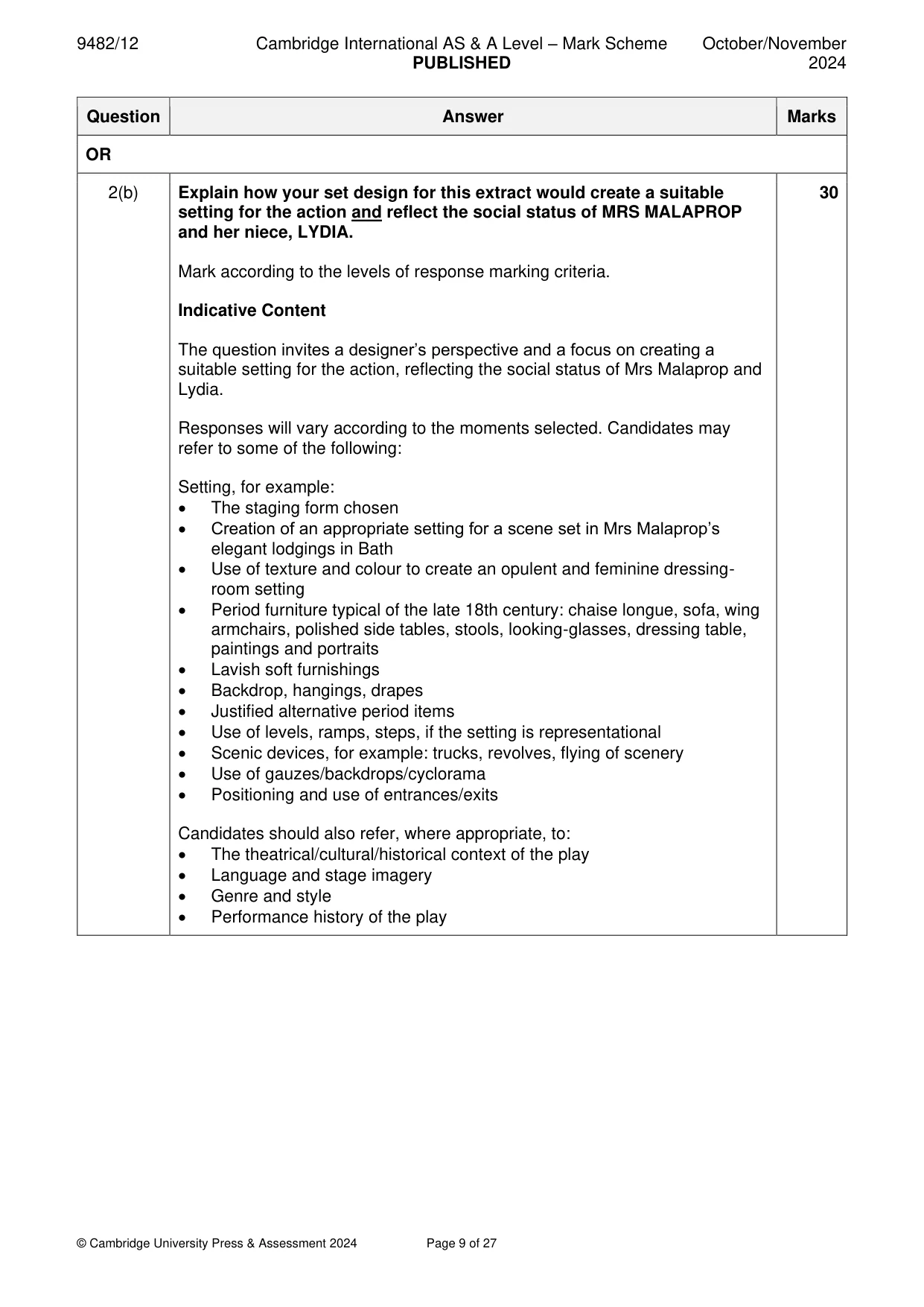 Mark scheme, page 9 of 27