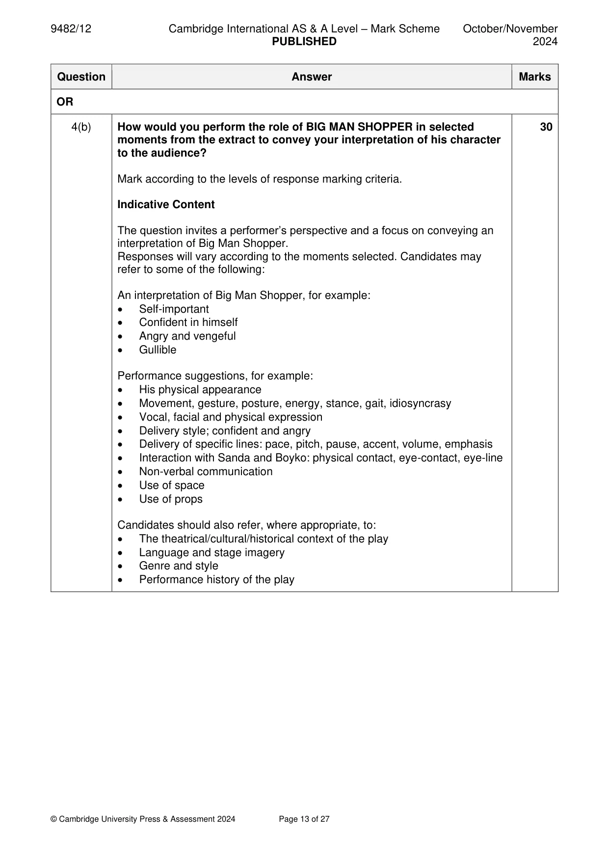 Mark scheme, page 13 of 27
