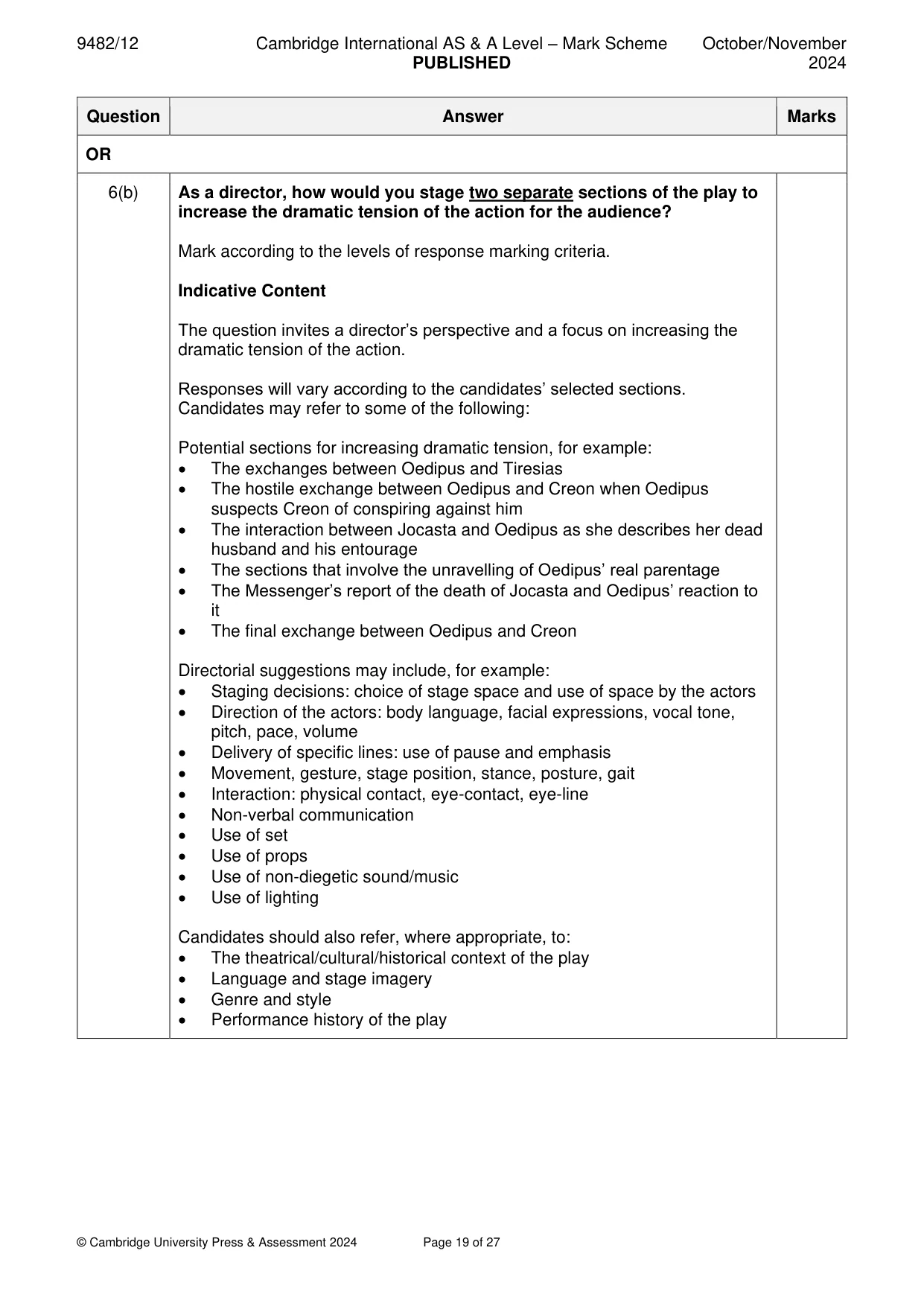 Mark scheme, page 19 of 27