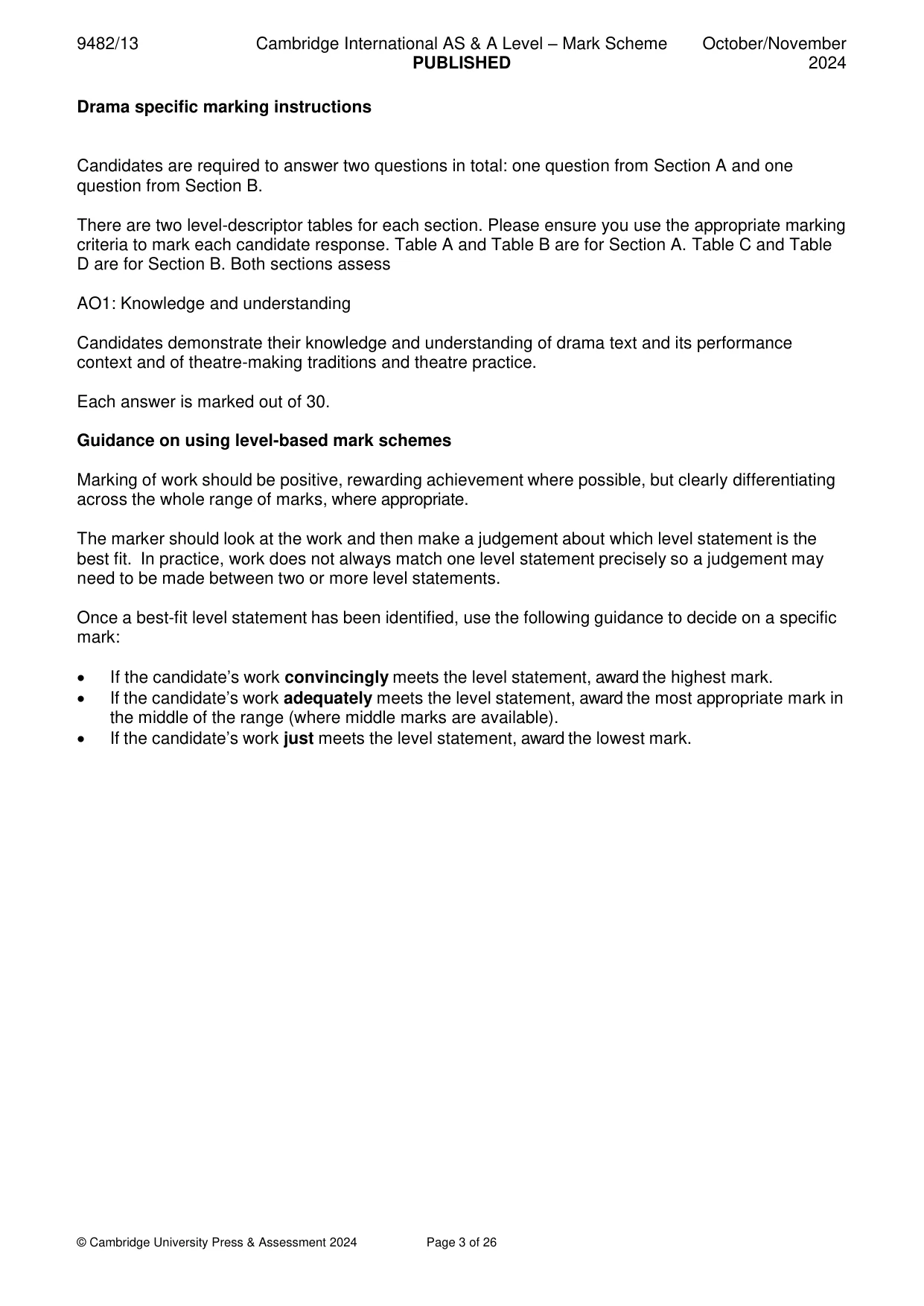 Mark scheme, page 3 of 26