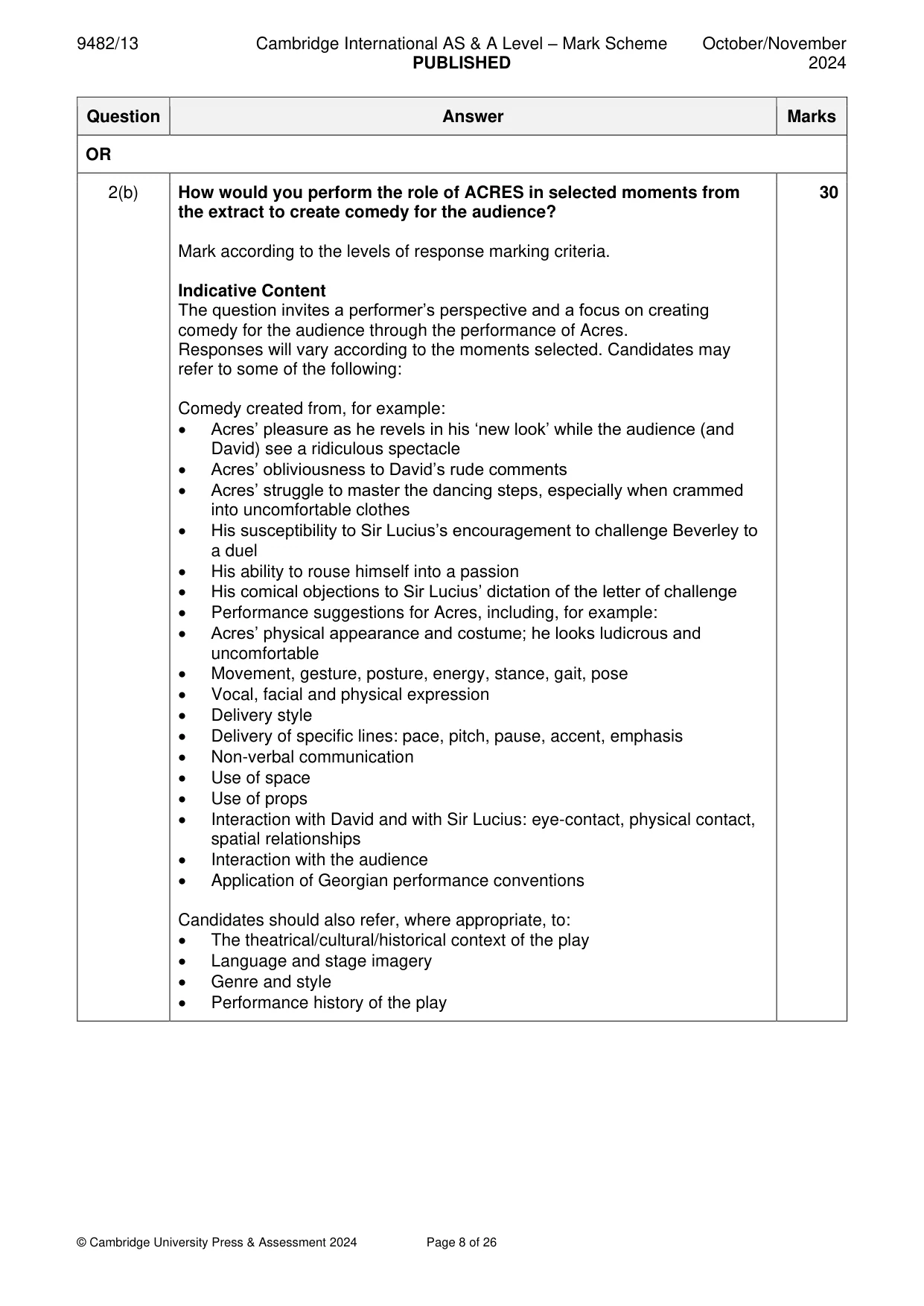 Mark scheme, page 8 of 26