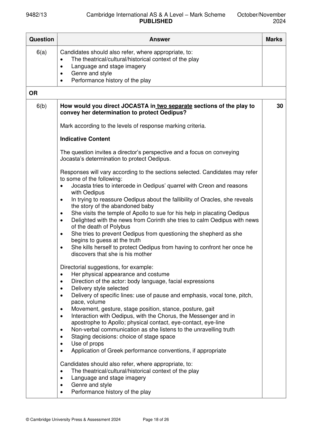 Mark scheme, page 18 of 26