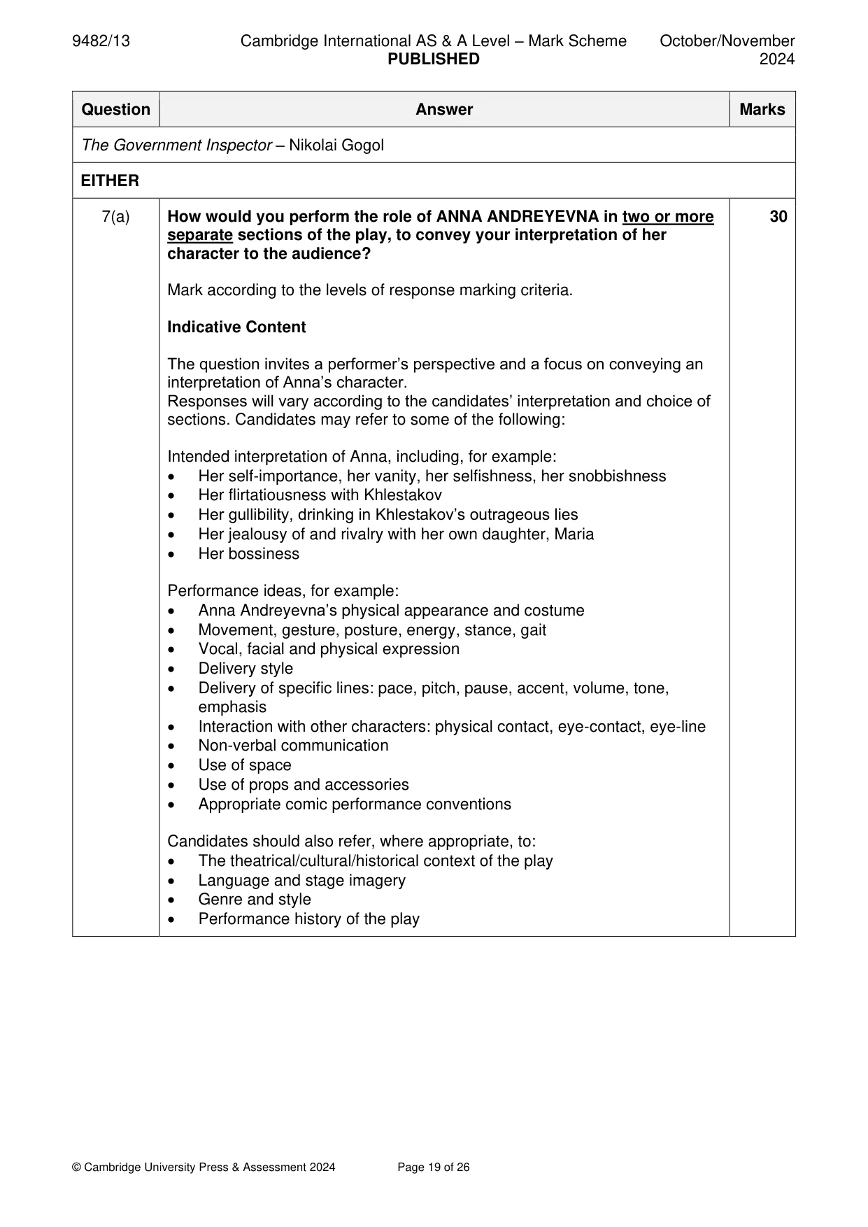 Mark scheme, page 19 of 26