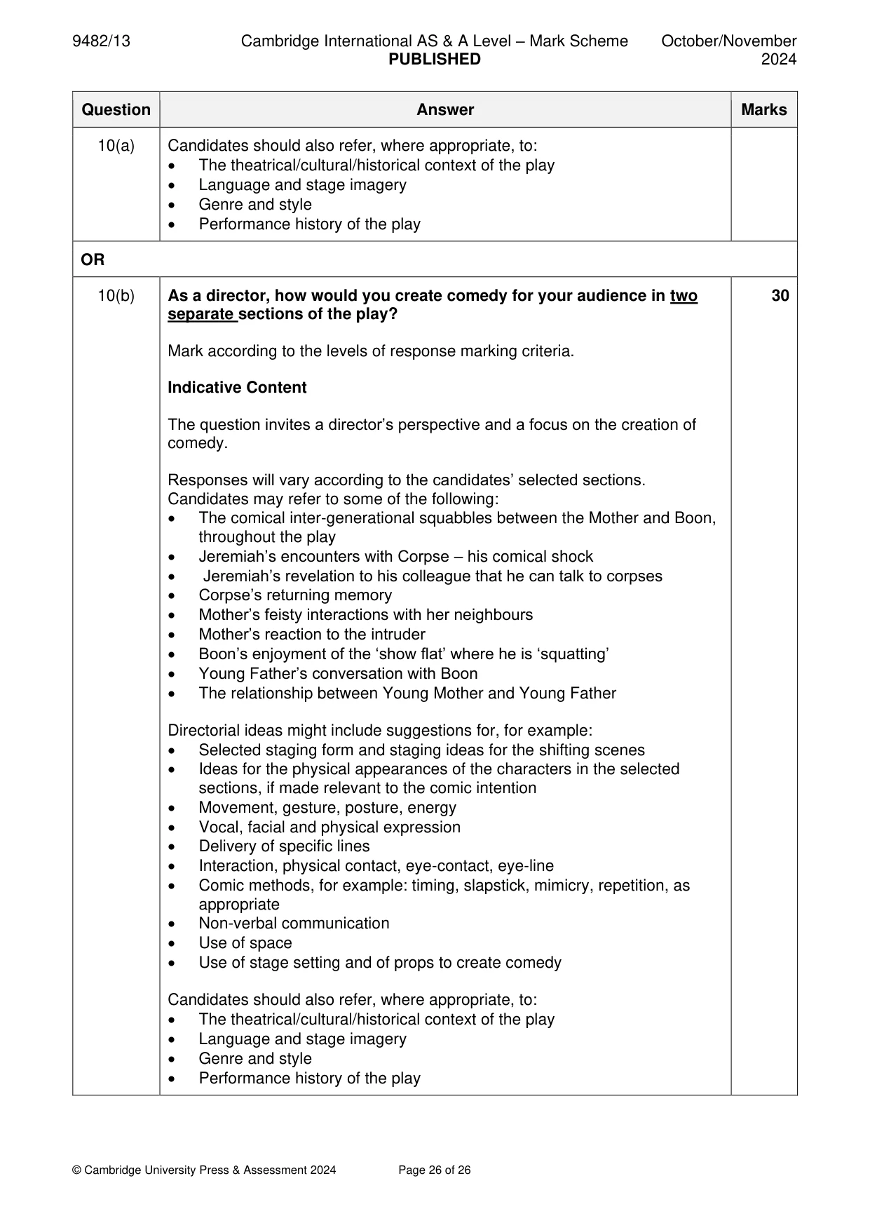 Mark scheme, page 26 of 26
