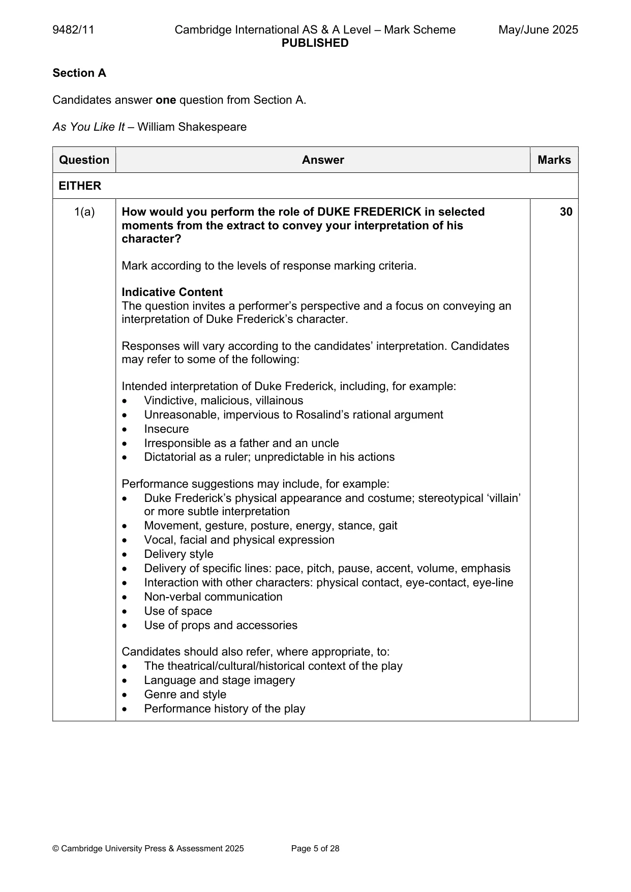 Mark scheme, page 5 of 28
