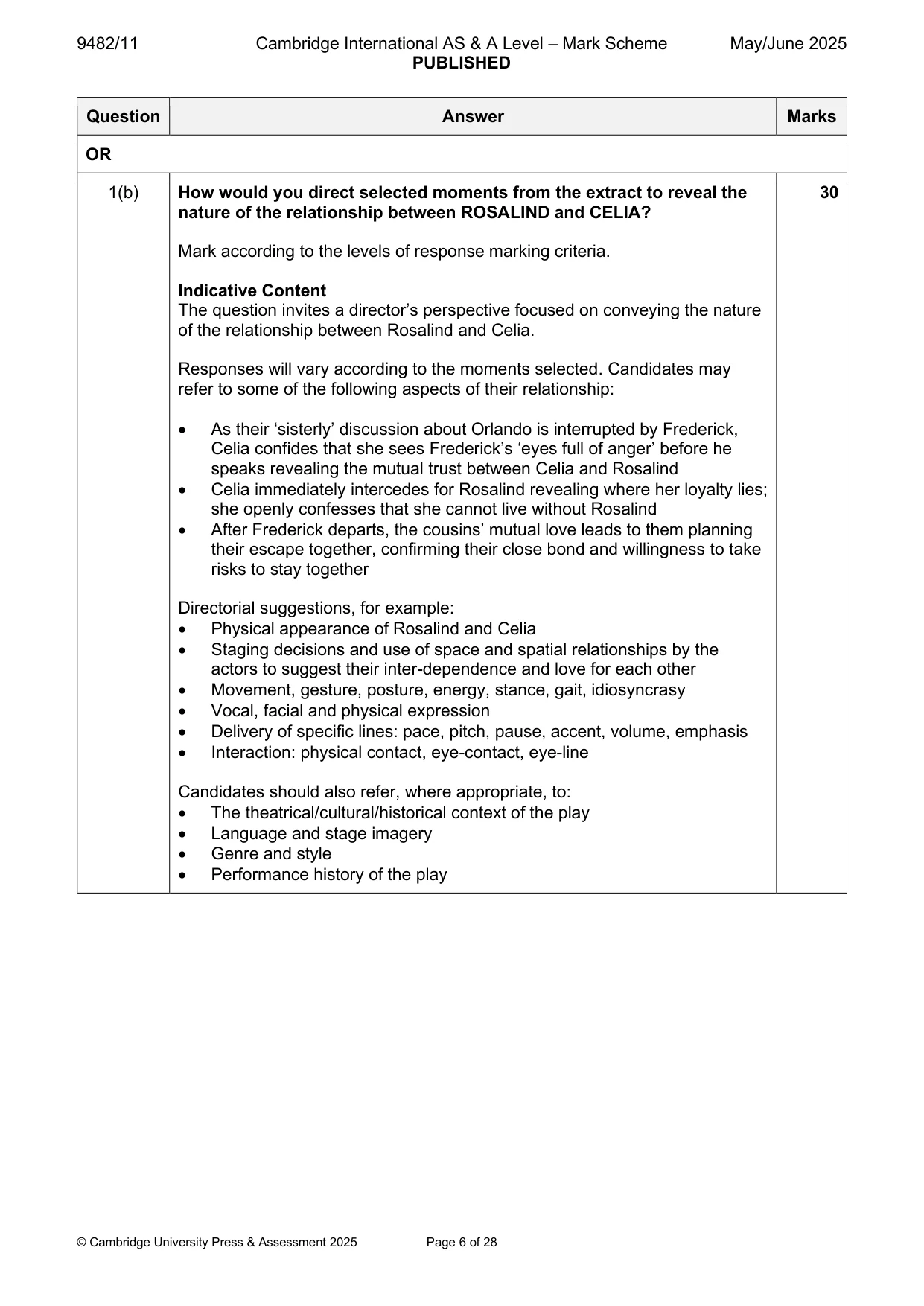 Mark scheme, page 6 of 28