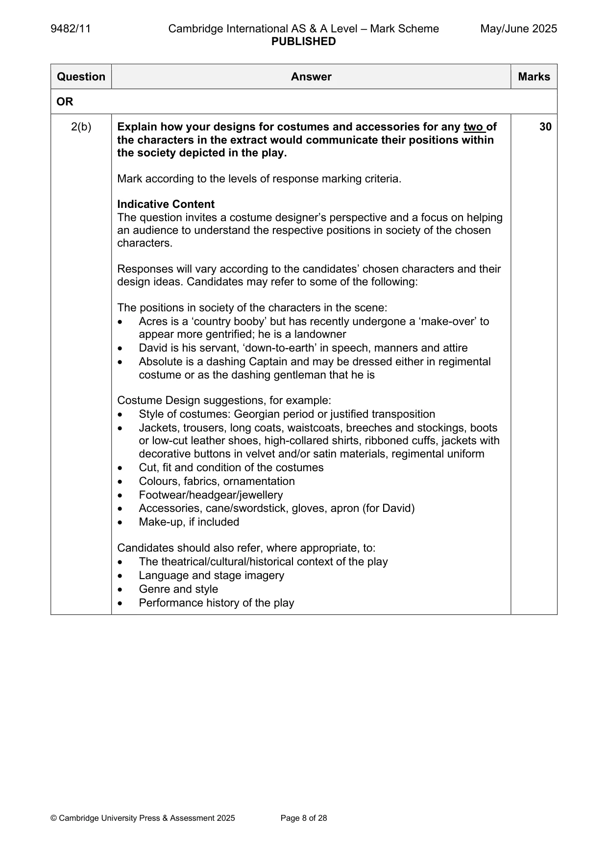 Mark scheme, page 8 of 28