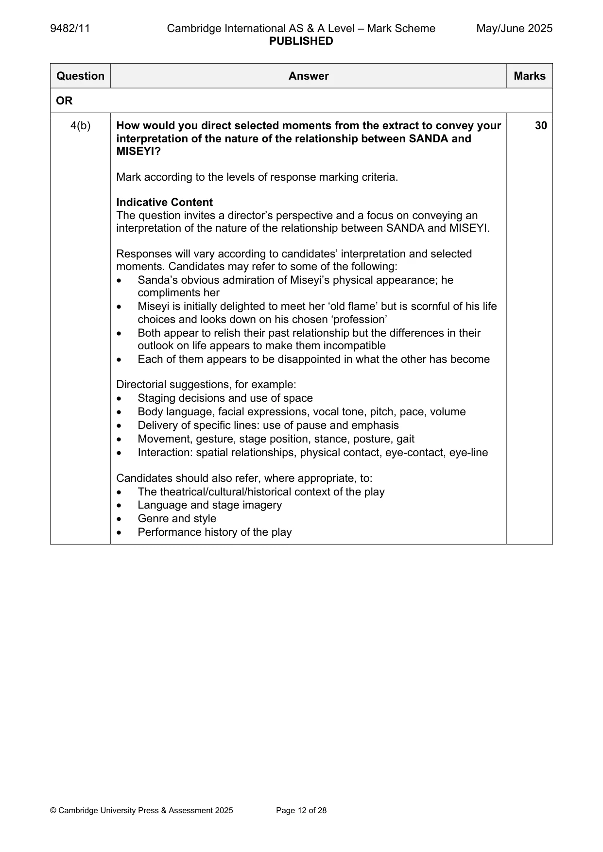 Mark scheme, page 12 of 28