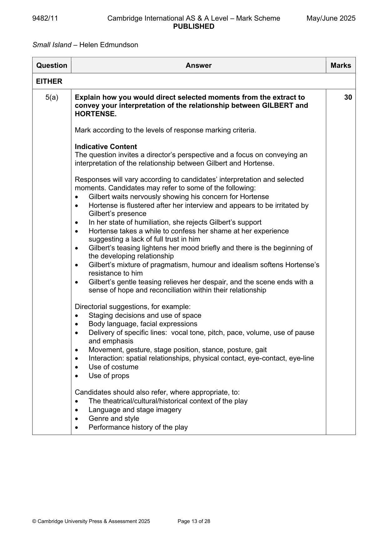 Mark scheme, page 13 of 28
