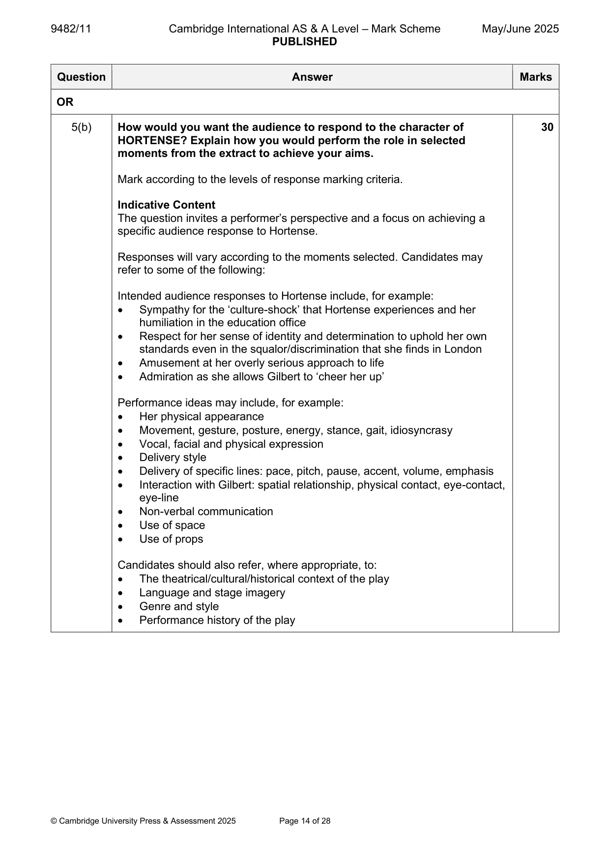 Mark scheme, page 14 of 28