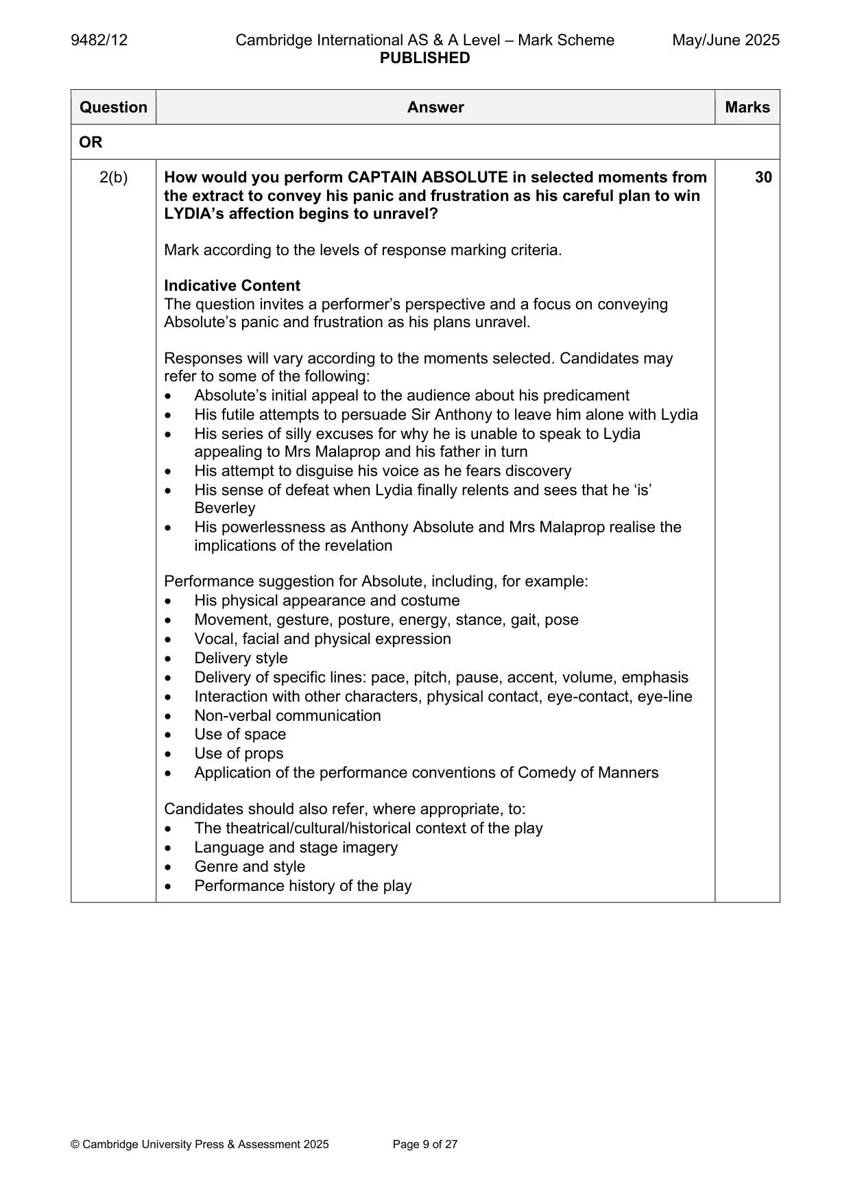 Mark scheme, page 9 of 27