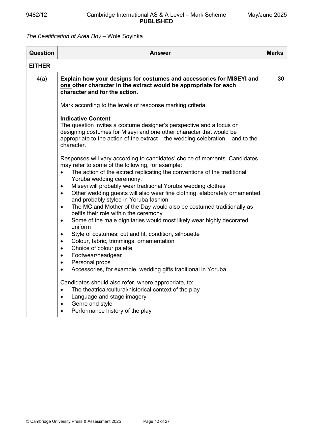 Mark scheme, page 12 of 27