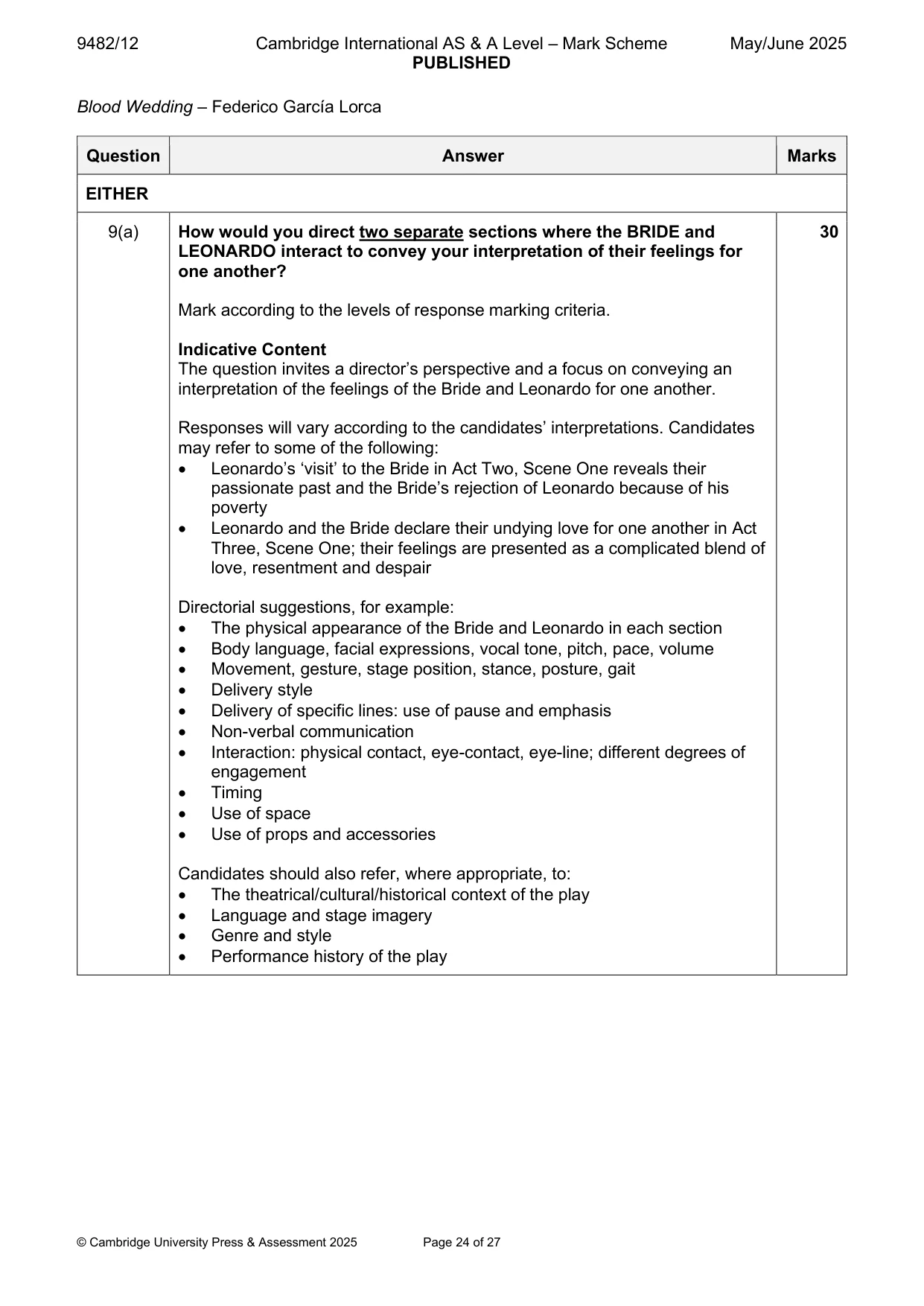 Mark scheme, page 24 of 27