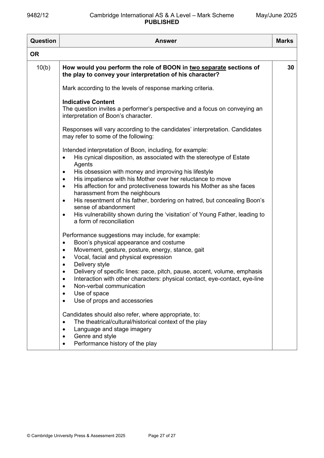 Mark scheme, page 27 of 27