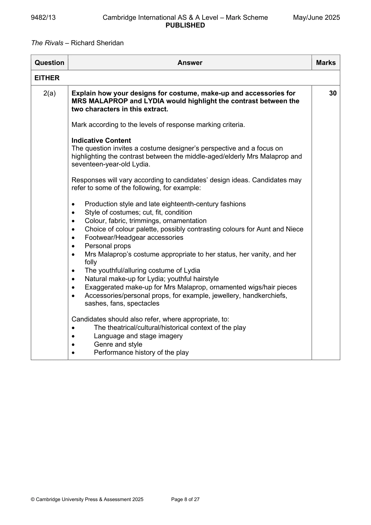 Mark scheme, page 8 of 27