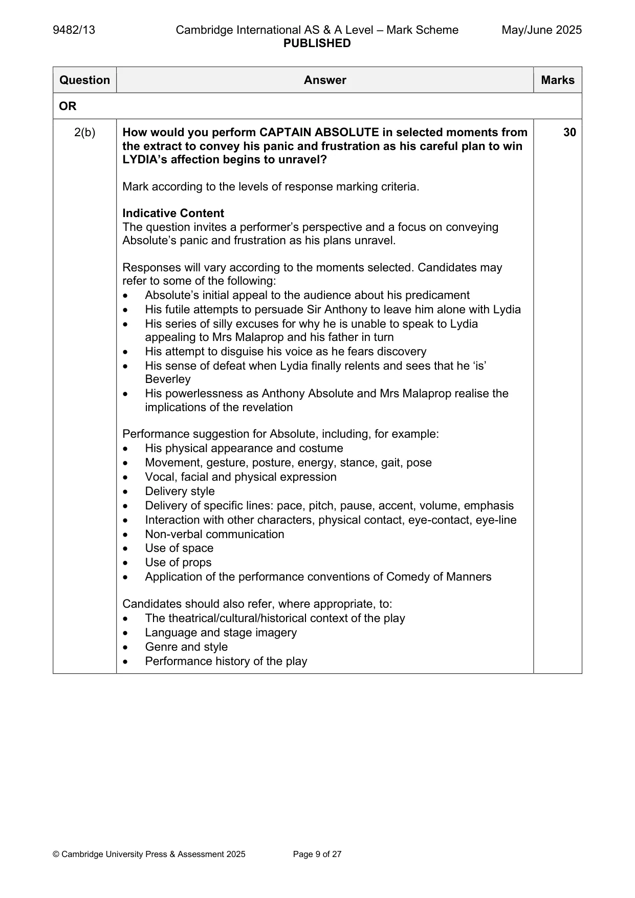 Mark scheme, page 9 of 27