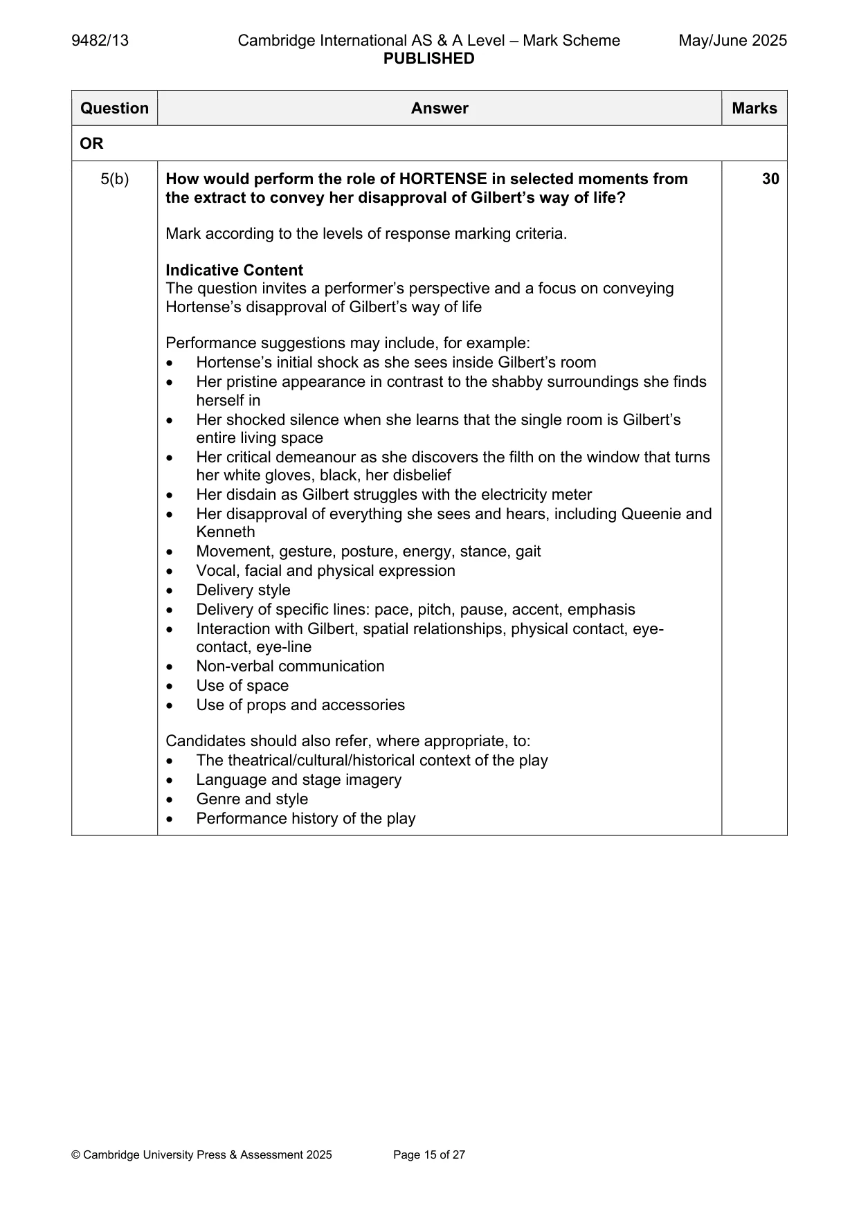 Mark scheme, page 15 of 27