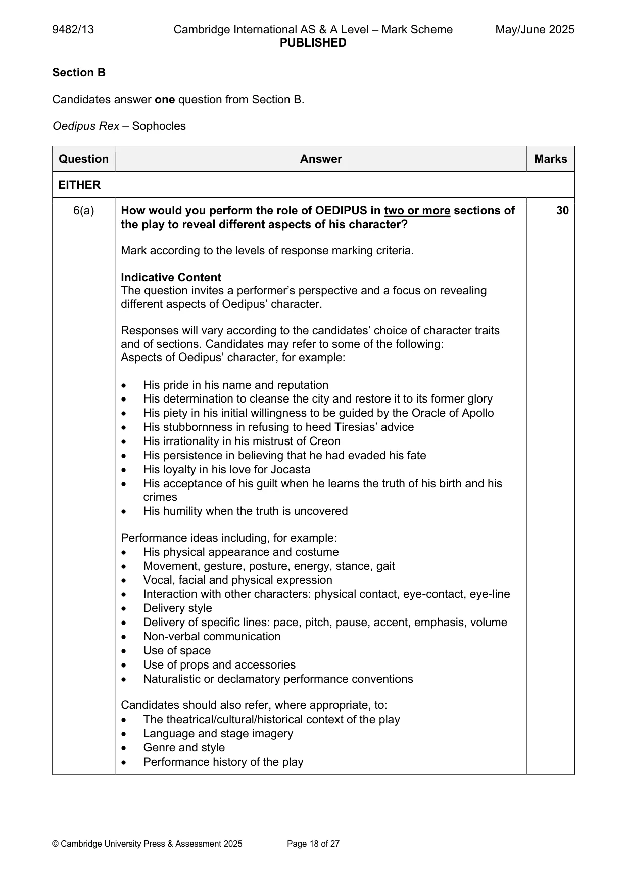 Mark scheme, page 18 of 27