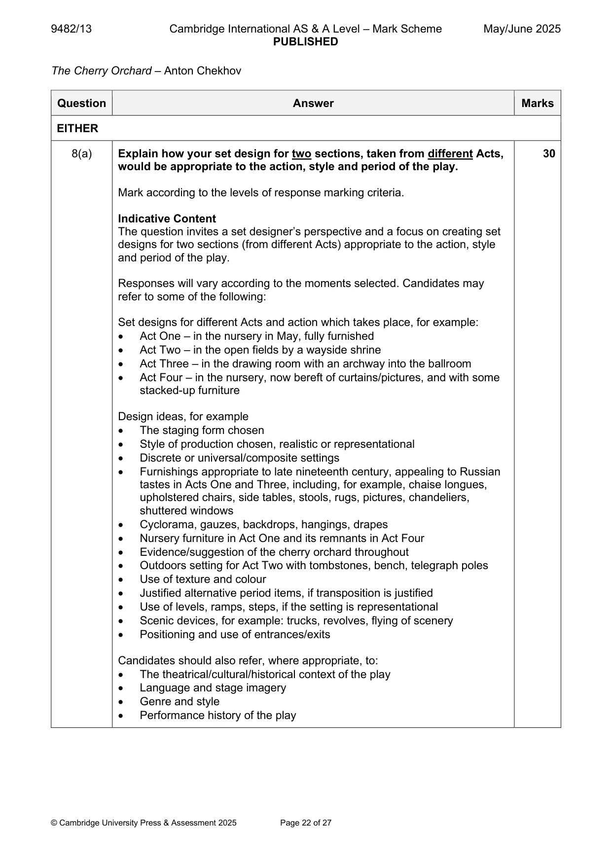Mark scheme, page 22 of 27