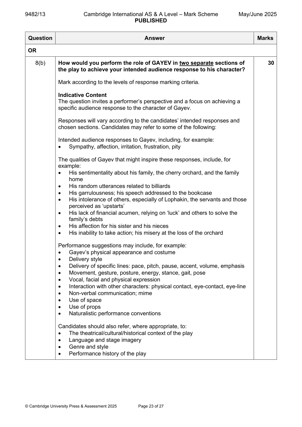 Mark scheme, page 23 of 27