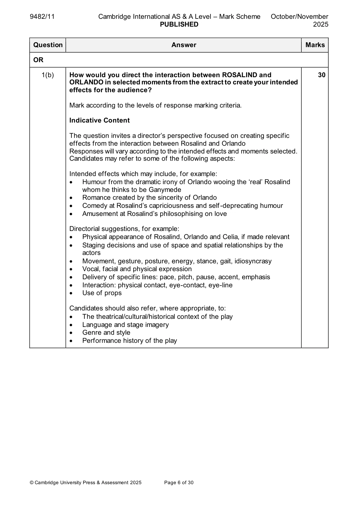 Mark scheme, page 6 of 30
