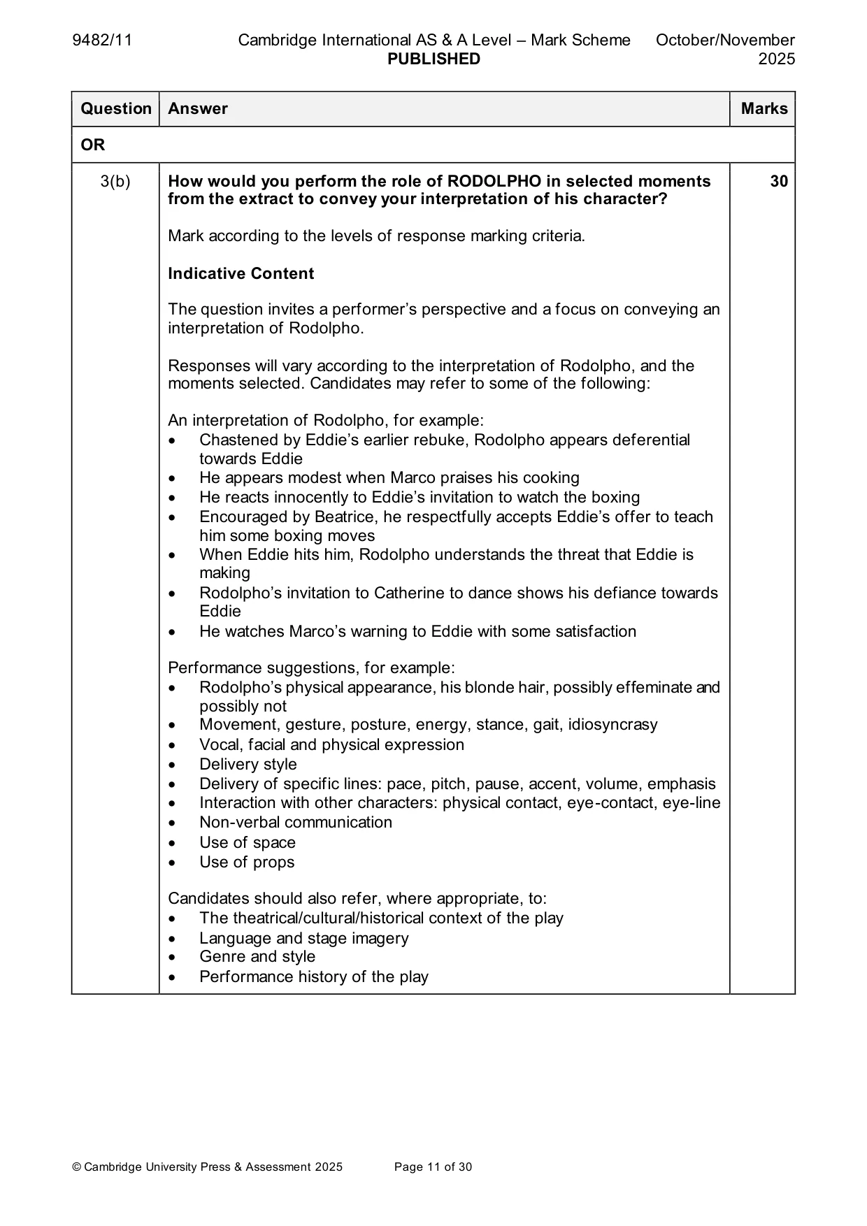 Mark scheme, page 11 of 30