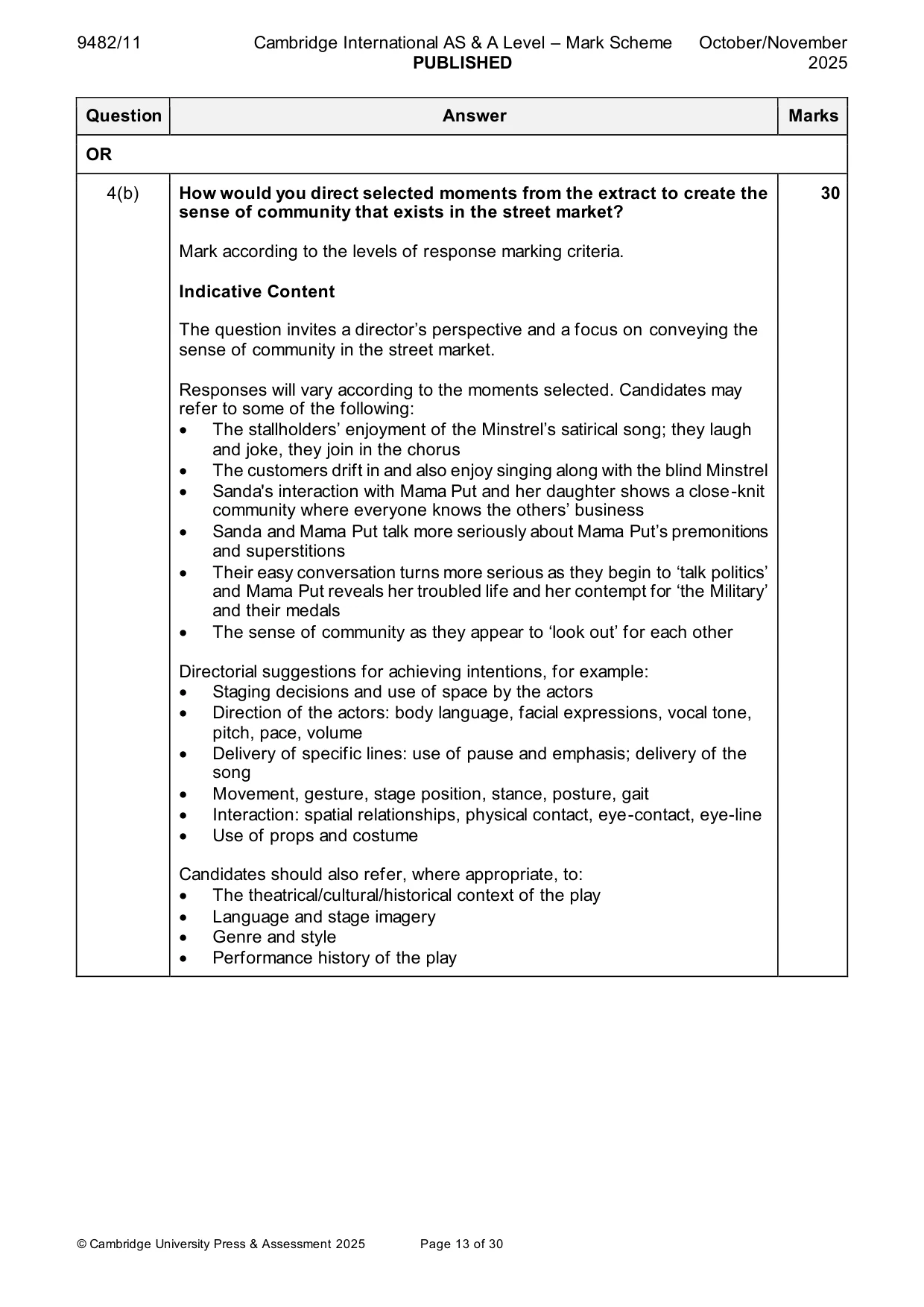 Mark scheme, page 13 of 30