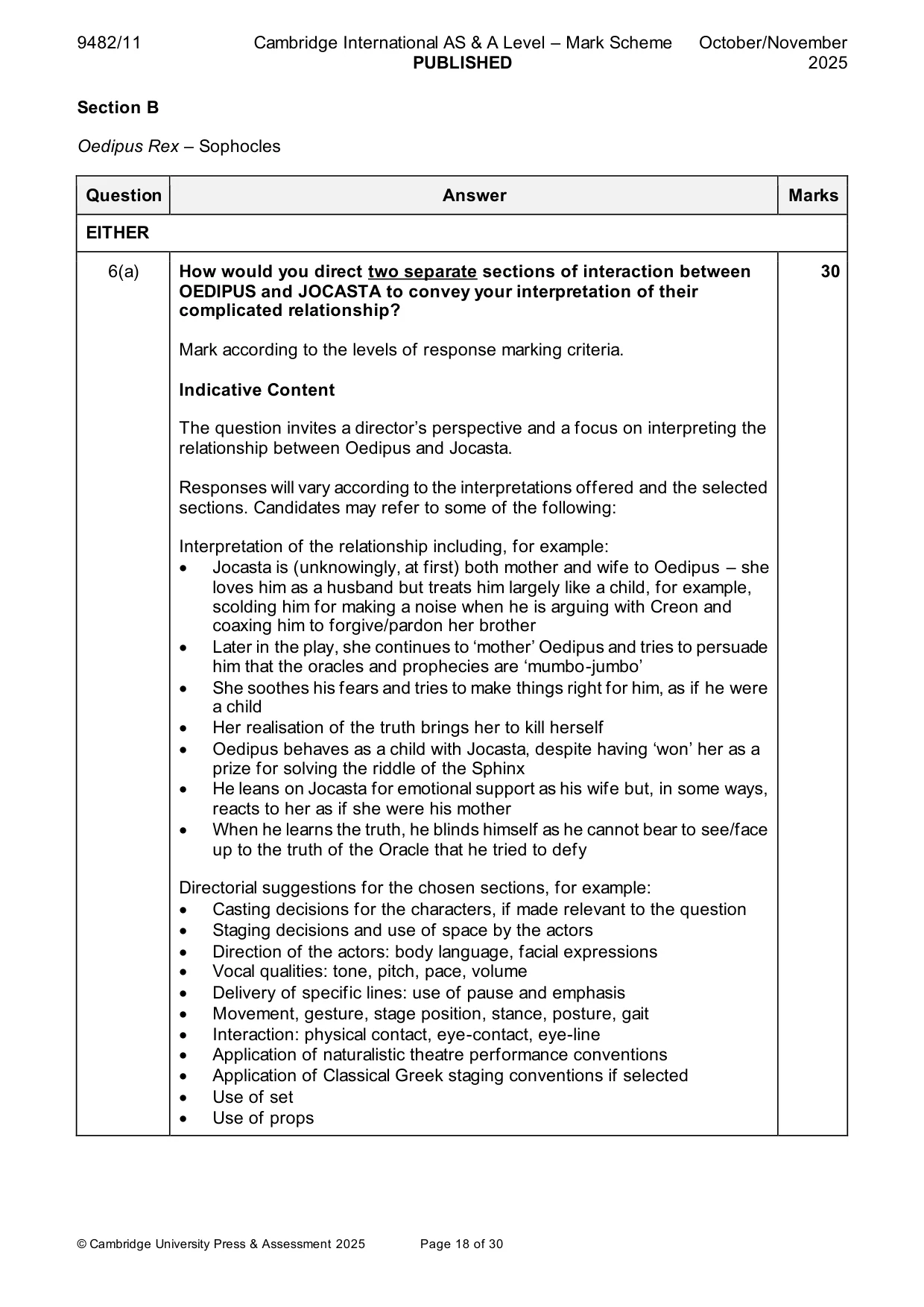 Mark scheme, page 18 of 30