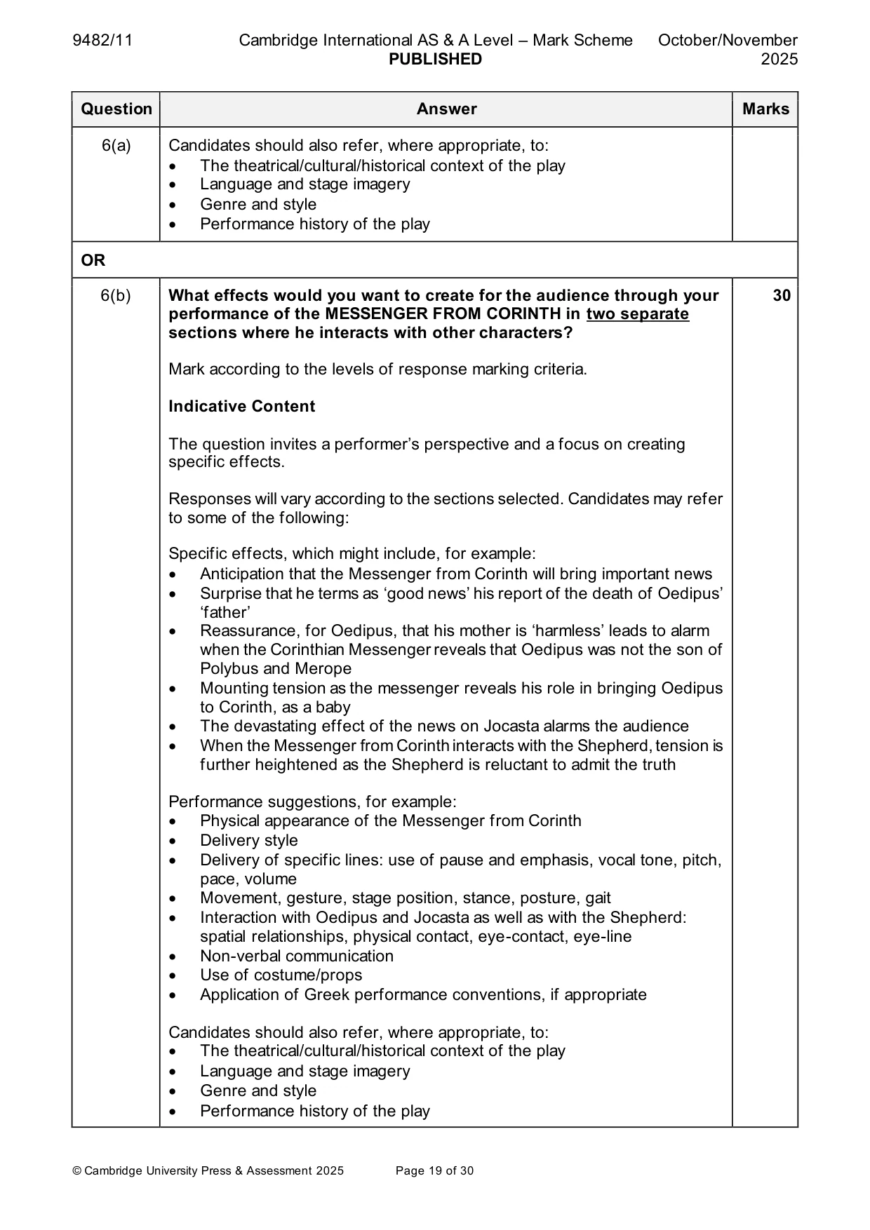 Mark scheme, page 19 of 30