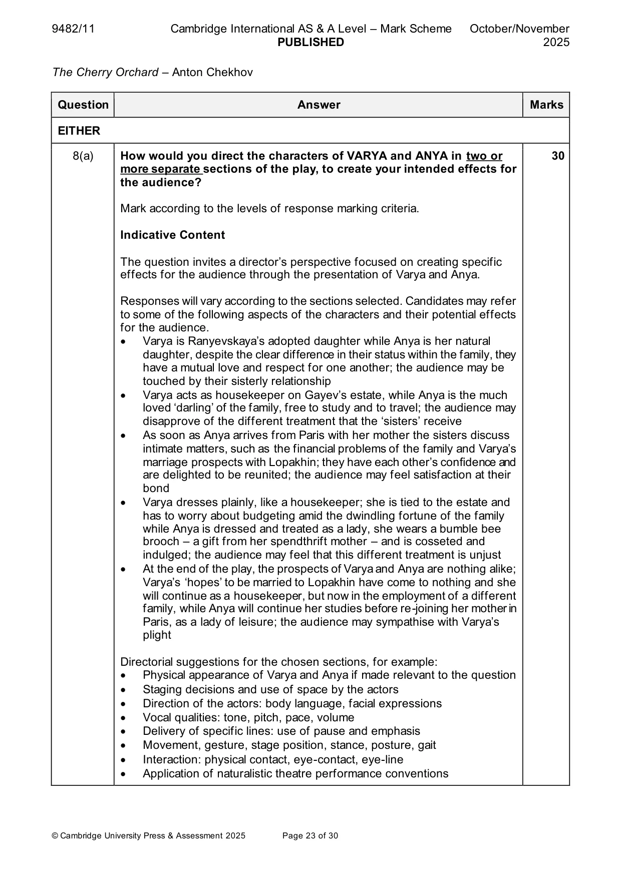 Mark scheme, page 23 of 30