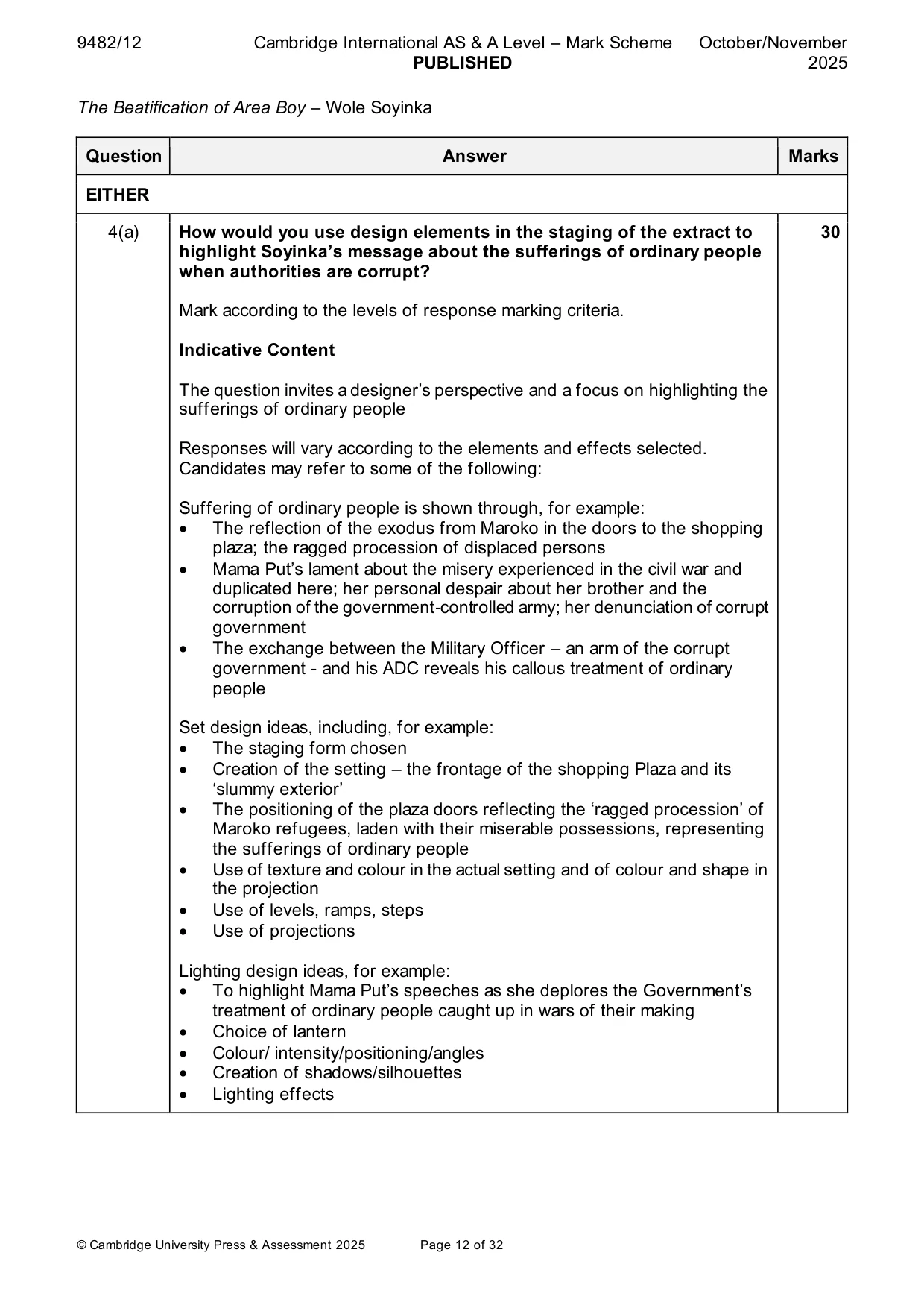 Mark scheme, page 12 of 32